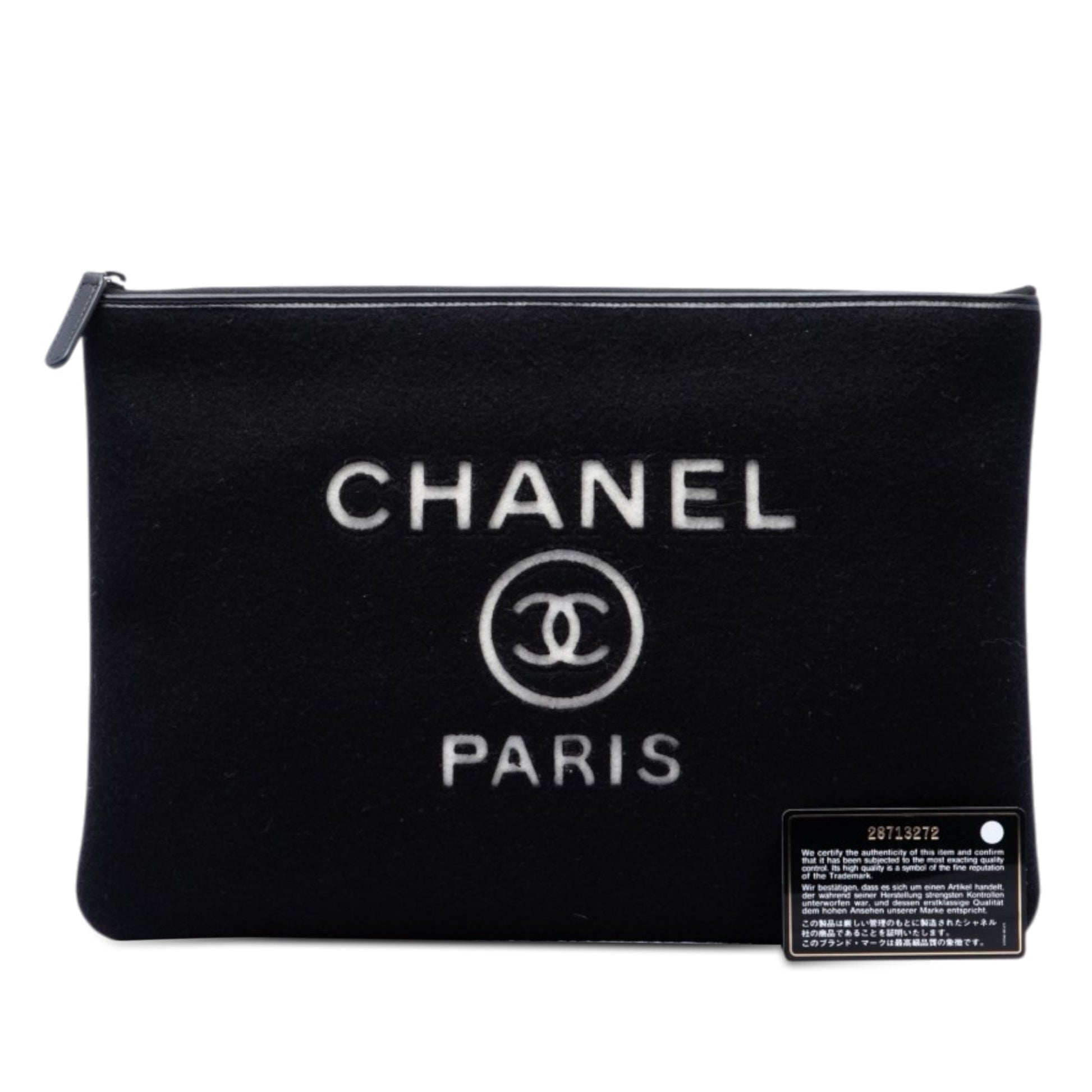 Chanel Large Wool Felt Deauville O Case Clutch