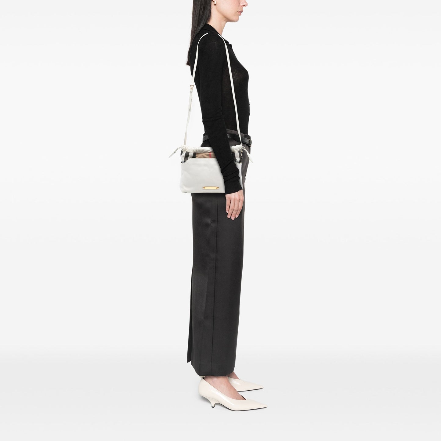 Burberry House Check Canvas and Calfskin Little Crush Crossbody