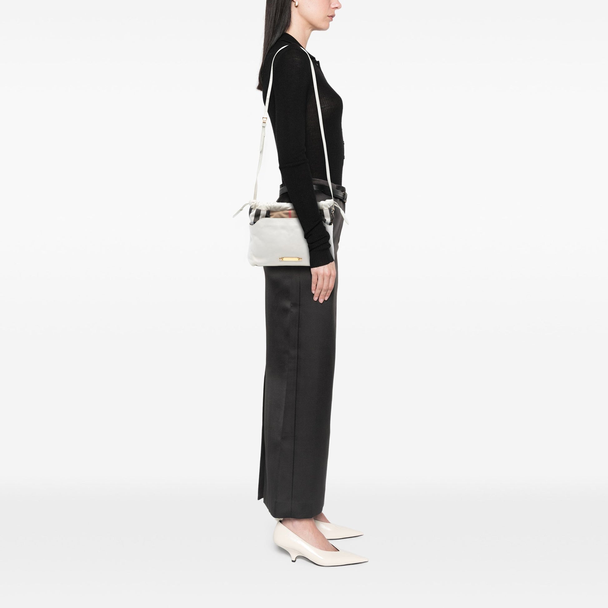 Burberry House Check Canvas and Calfskin Little Crush Crossbody