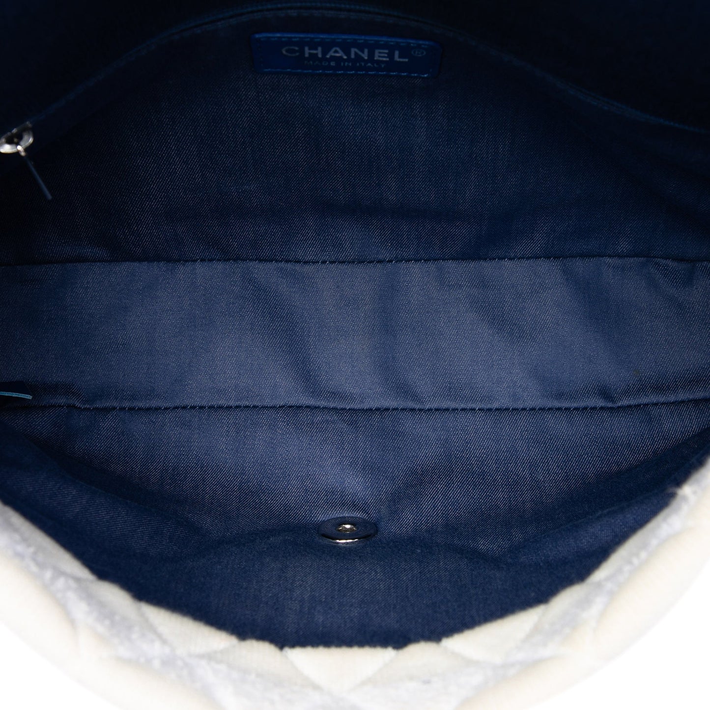Chanel Jumbo Stripe Jersey Felt and Rope Flap