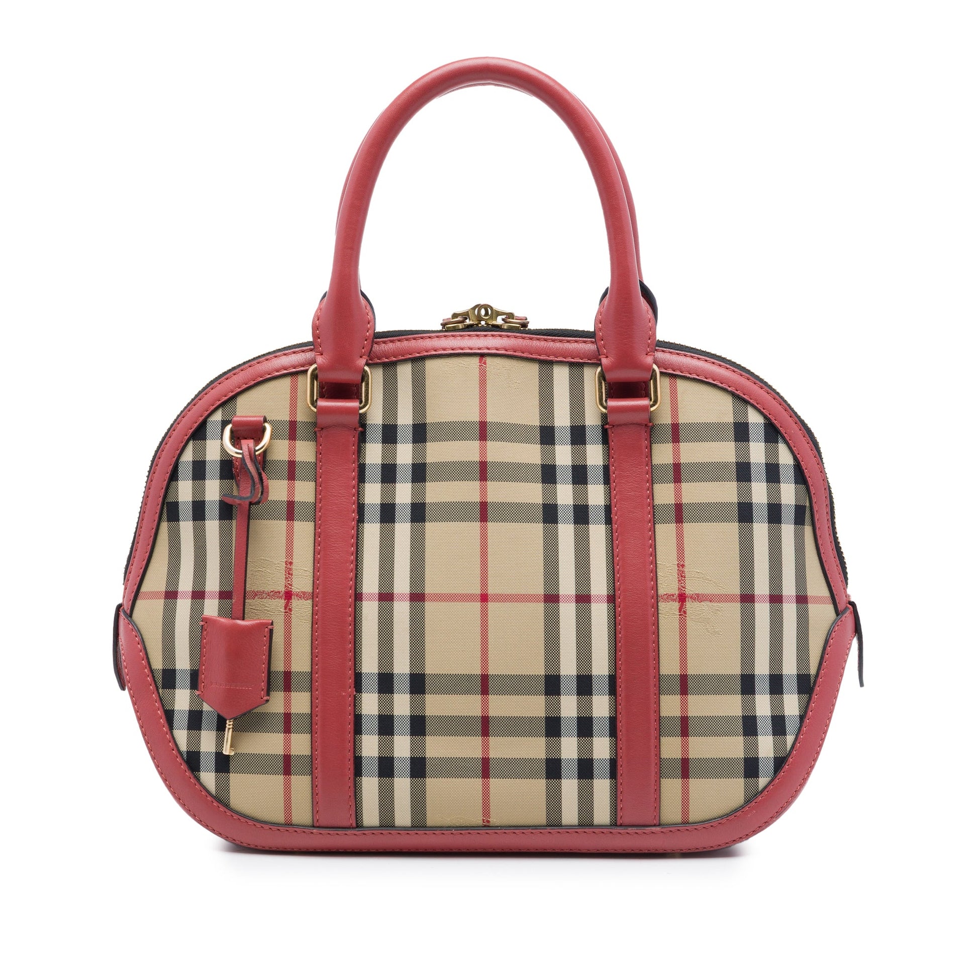 Burberry Small Haymarket Check Nylon Orchard Bowling Bag