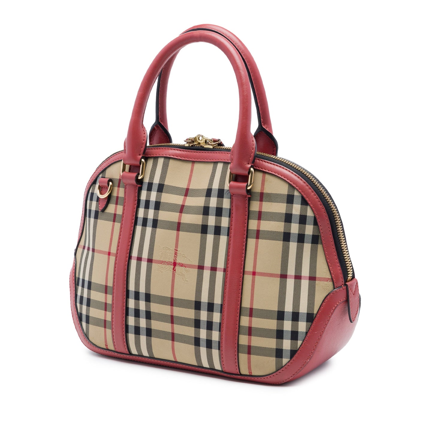Burberry Small Haymarket Check Nylon Orchard Bowling Bag