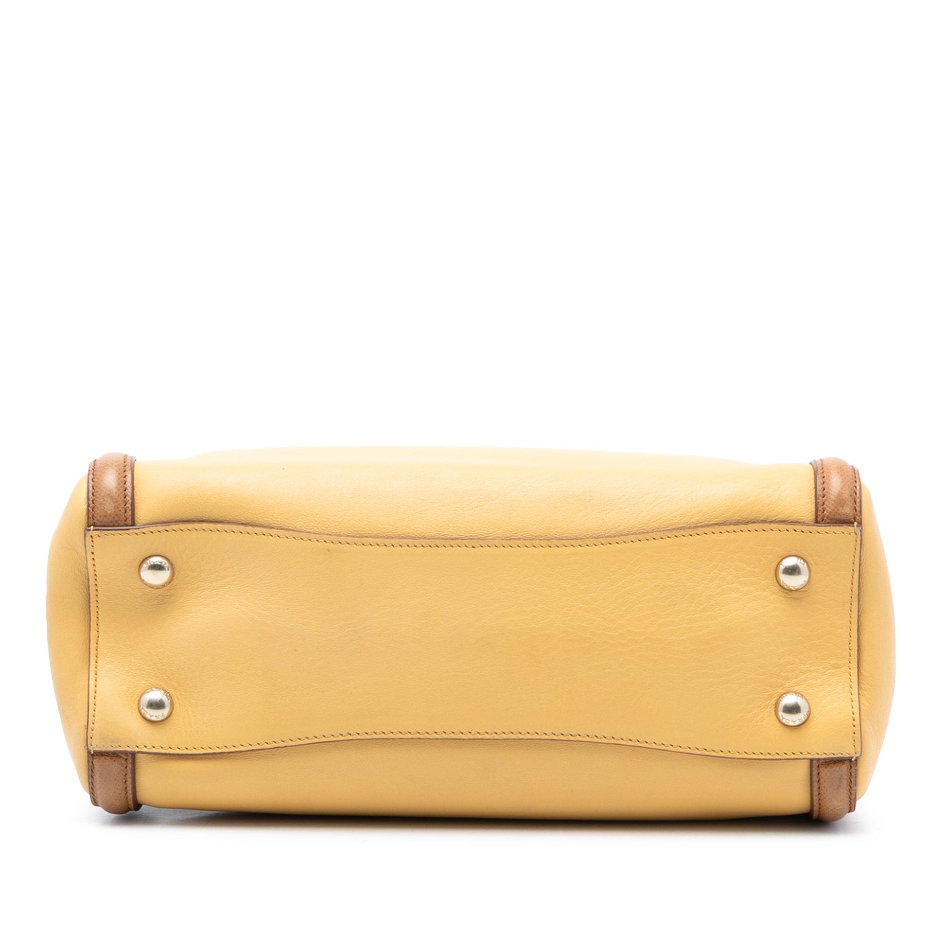 Prada Bicolor Saffiano Cuir Trimmed Leather Satchel