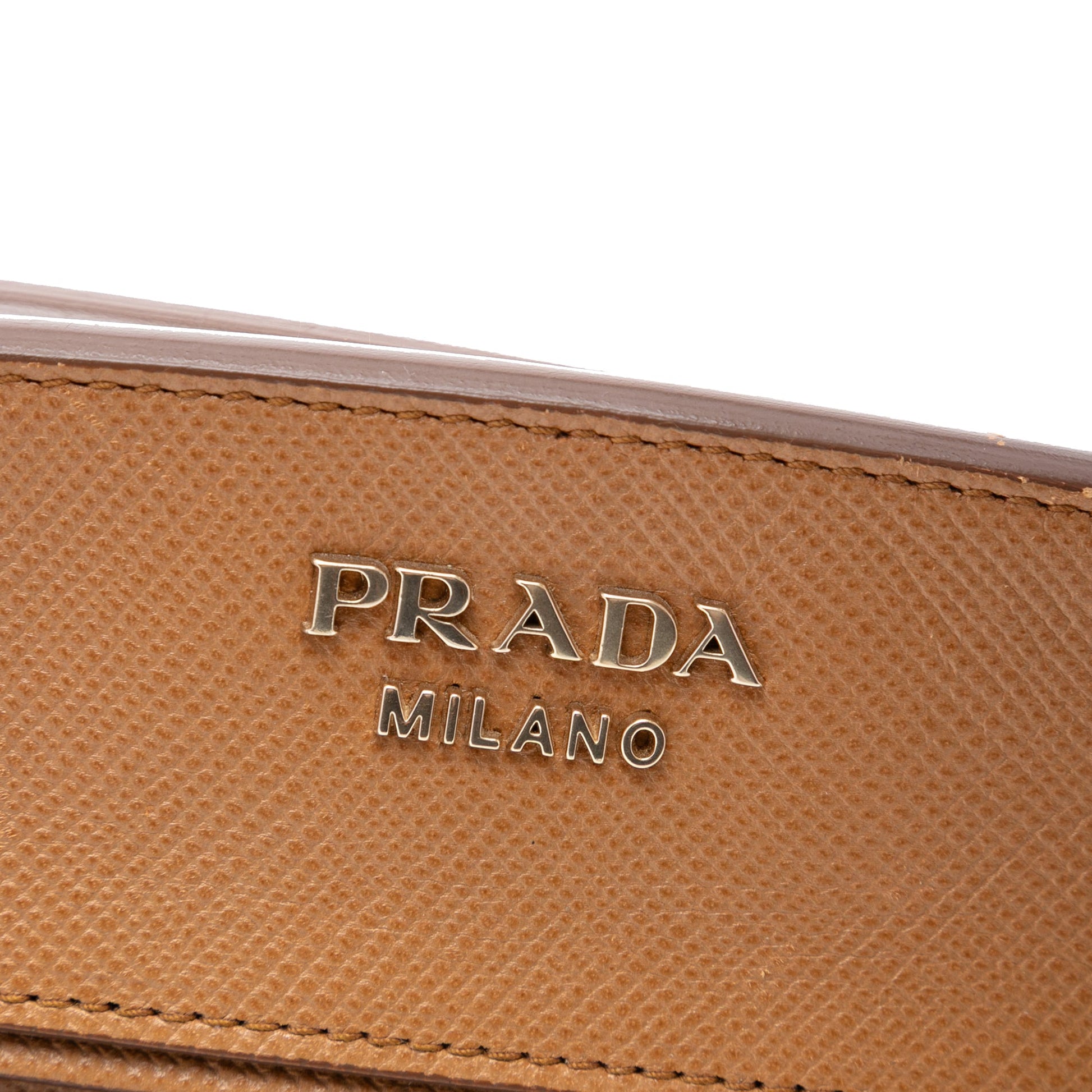 Prada Bicolor Saffiano Cuir Trimmed Leather Satchel
