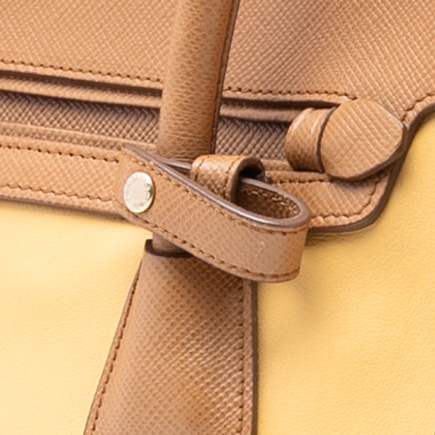 Prada Bicolor Saffiano Cuir Trimmed Leather Satchel