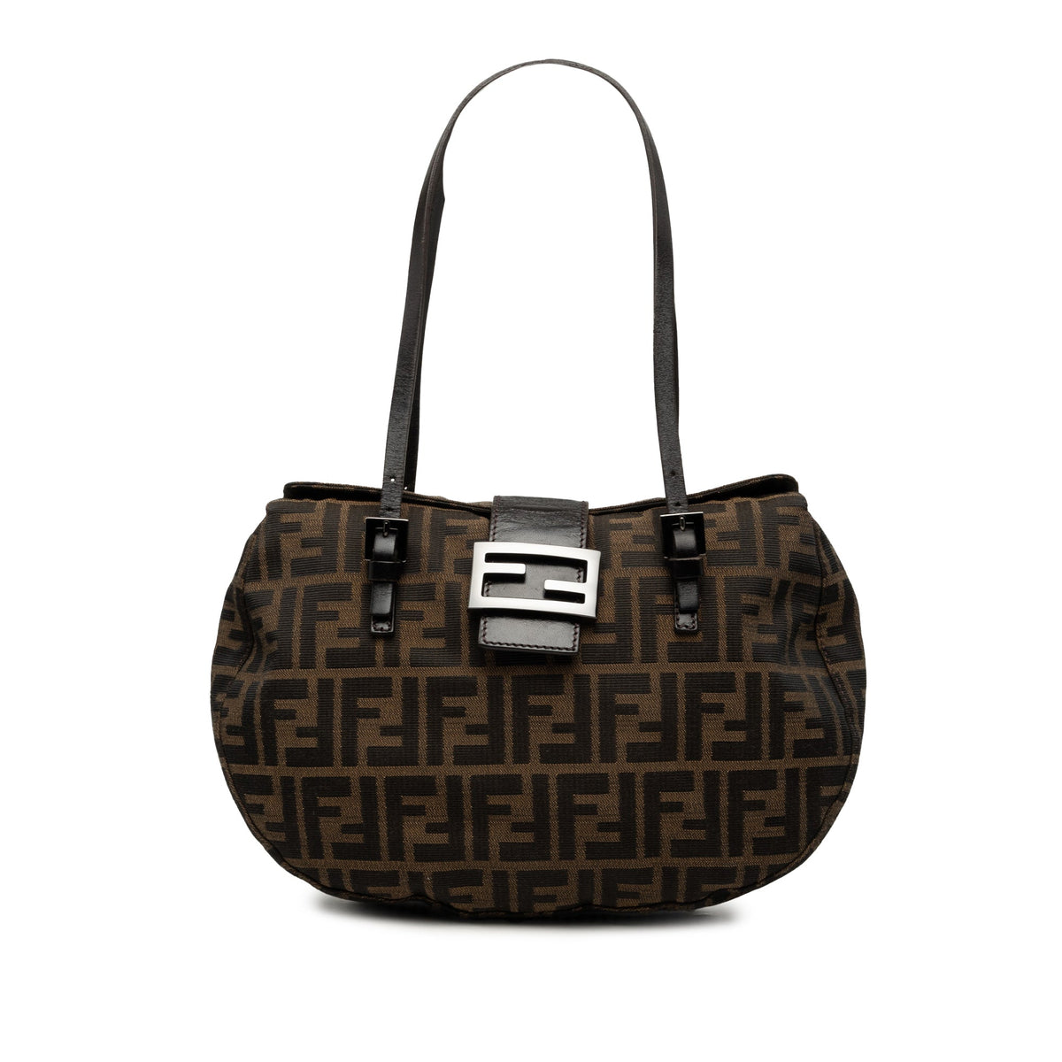 Fendi Zucca Canvas Shoulder Bag — Brown