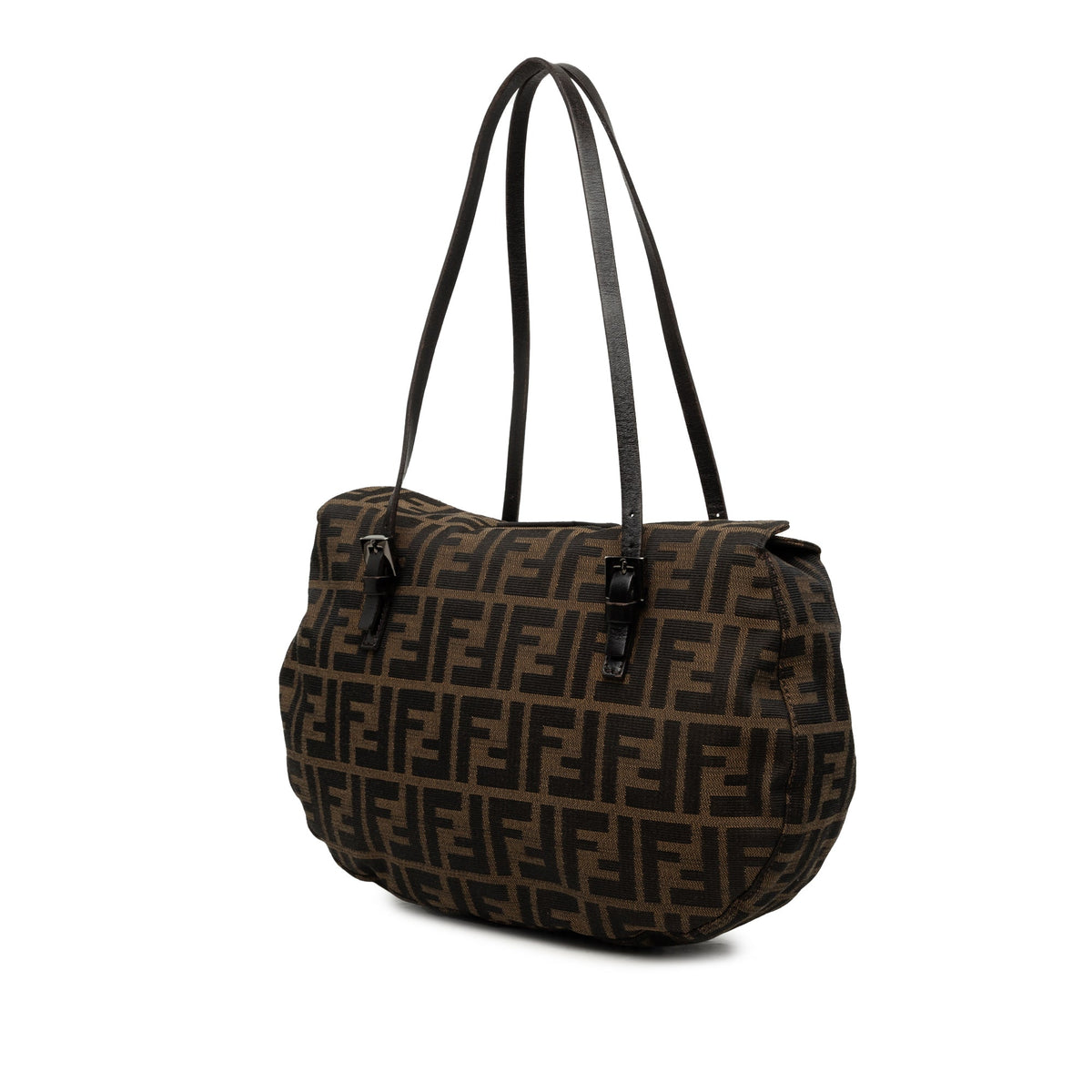 Fendi Zucca Canvas Shoulder Bag — Brown