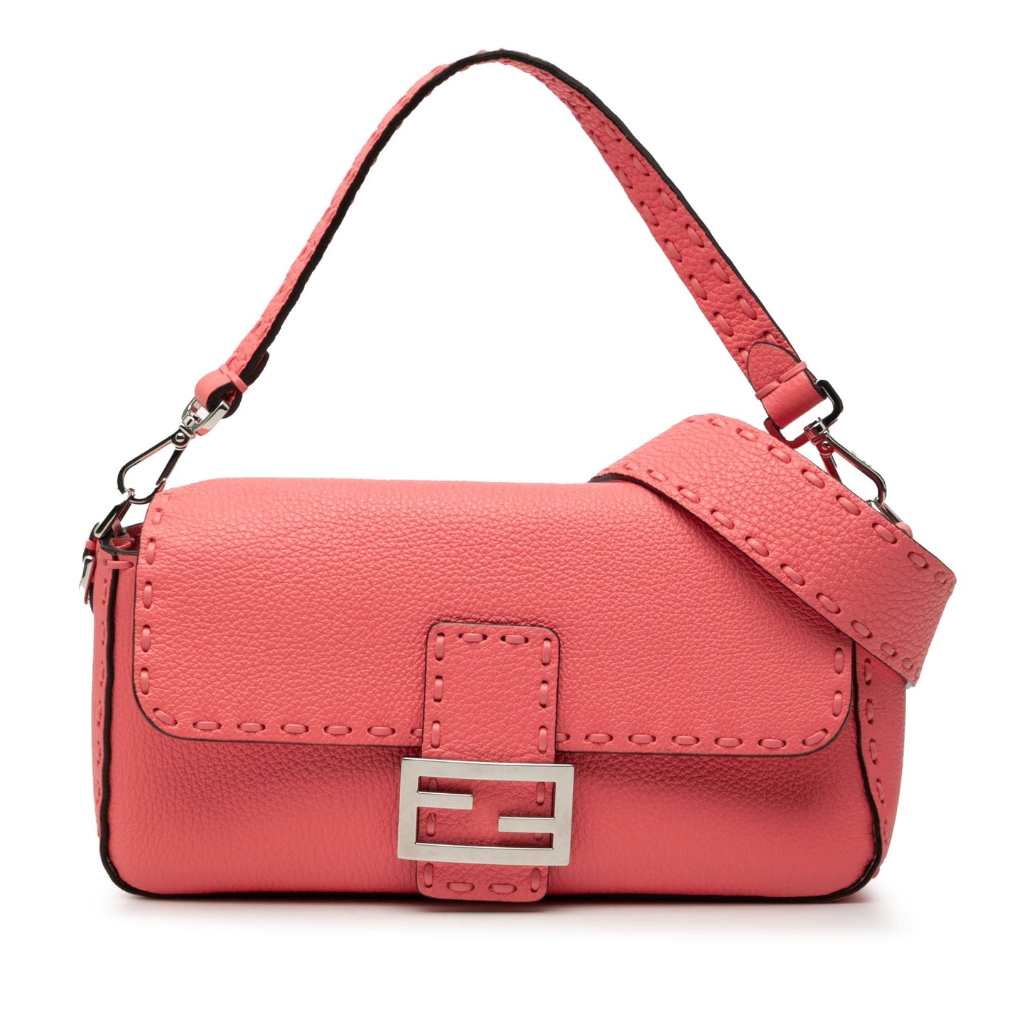 Fendi Leather Selleria Baguette Satchel