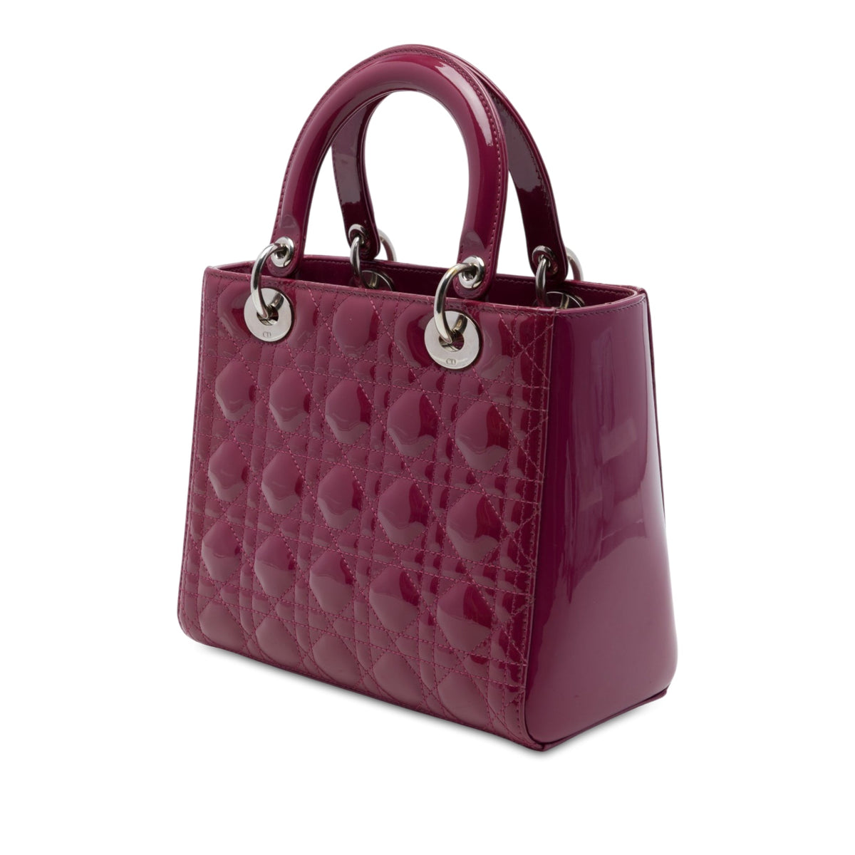 Dior Medium Patent Cannage Lady Dior — Pink