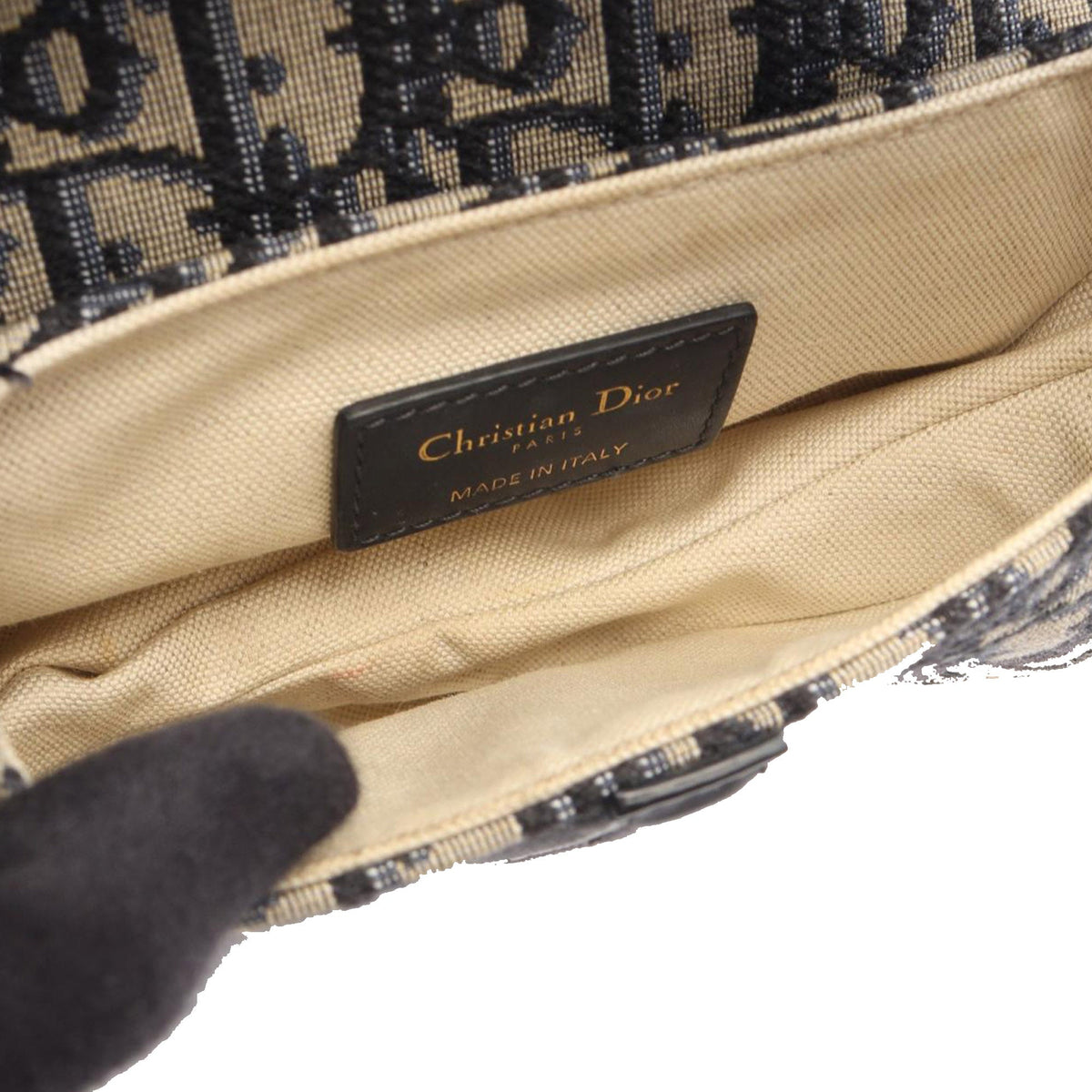 Dior Mini Oblique Canvas Saddle Bag