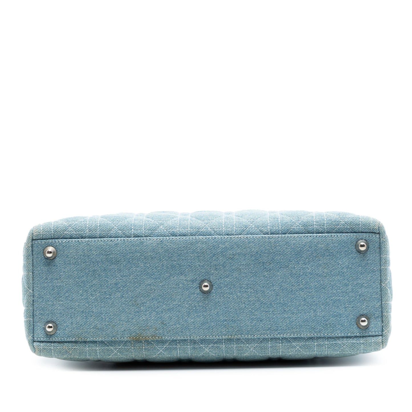Dior Large Denim Cannage Acrylic Handles Lady Dior