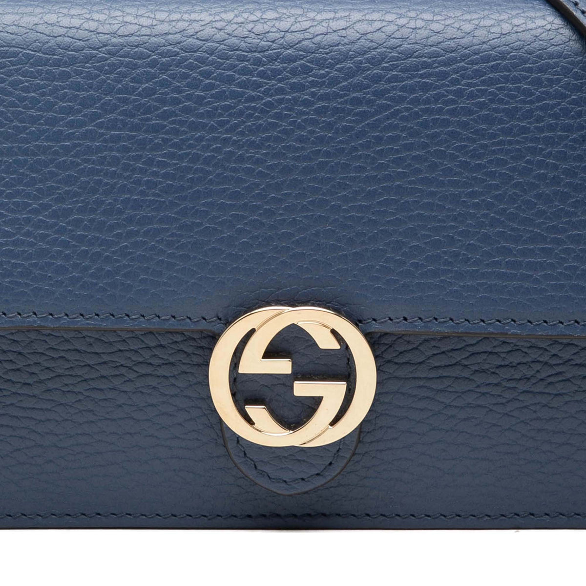 Gucci Dollar Calfskin Interlocking G Wallet on Chain
