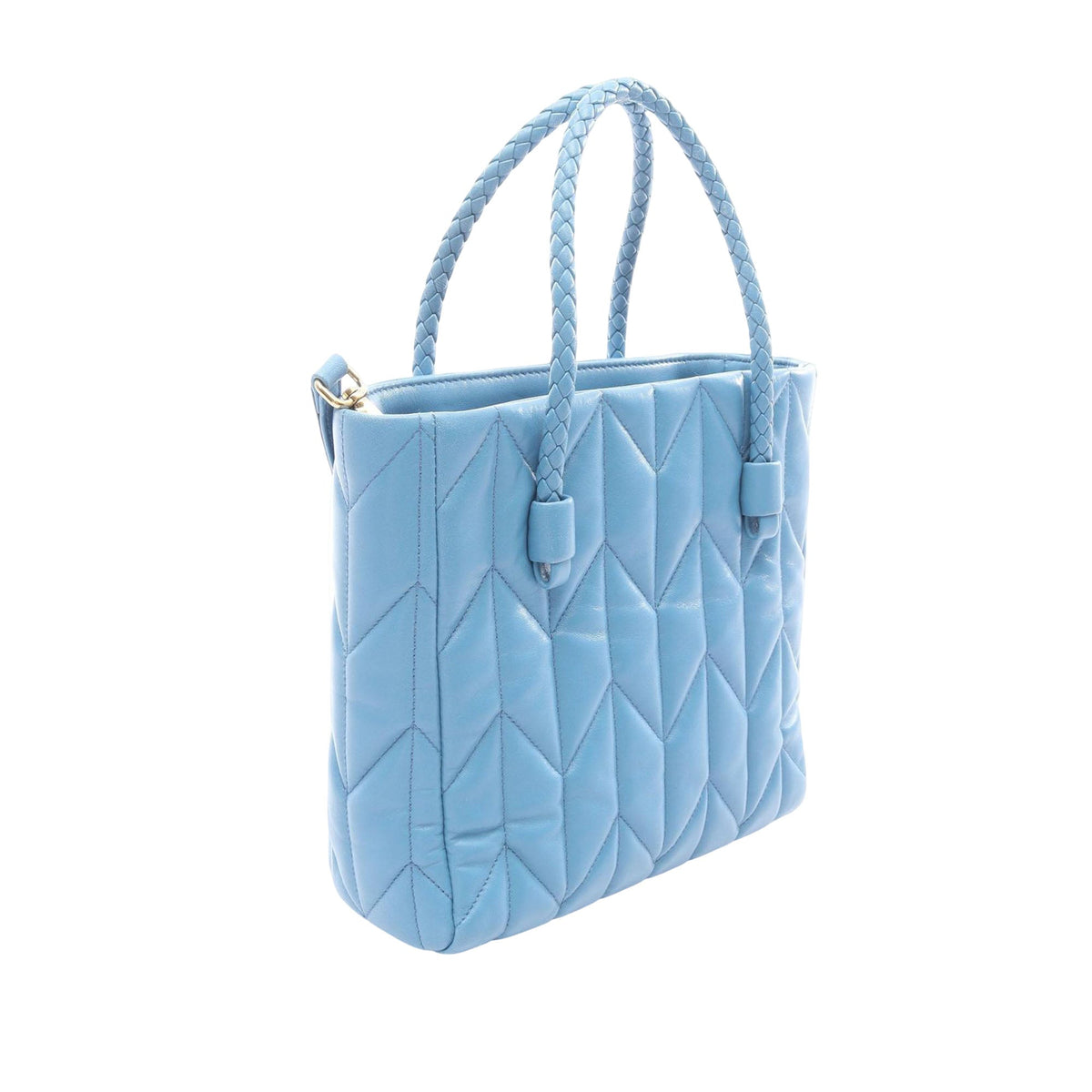 Miu Miu Matelasse Nappa Satchel — Blue