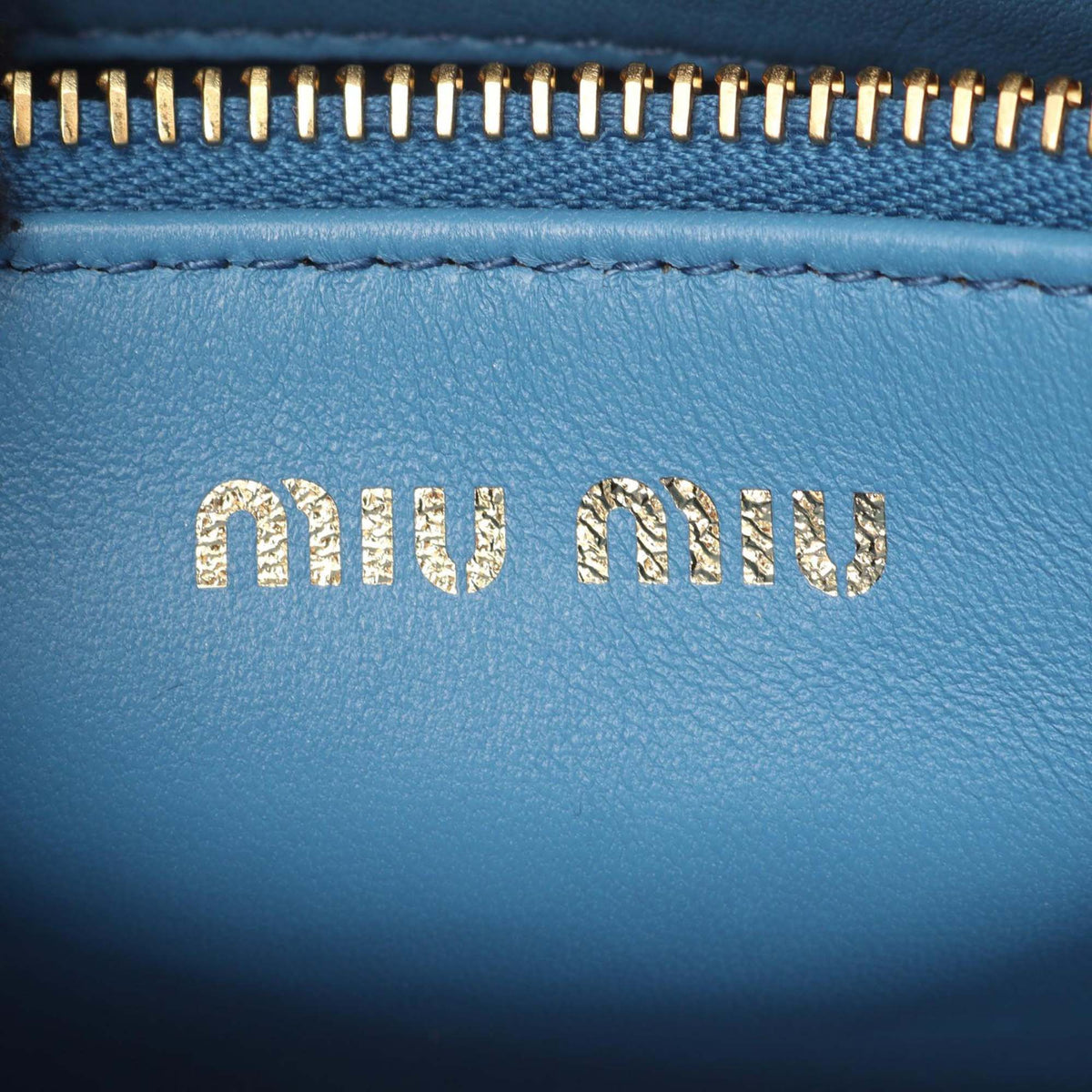 Miu Miu Matelasse Nappa Satchel — Blue