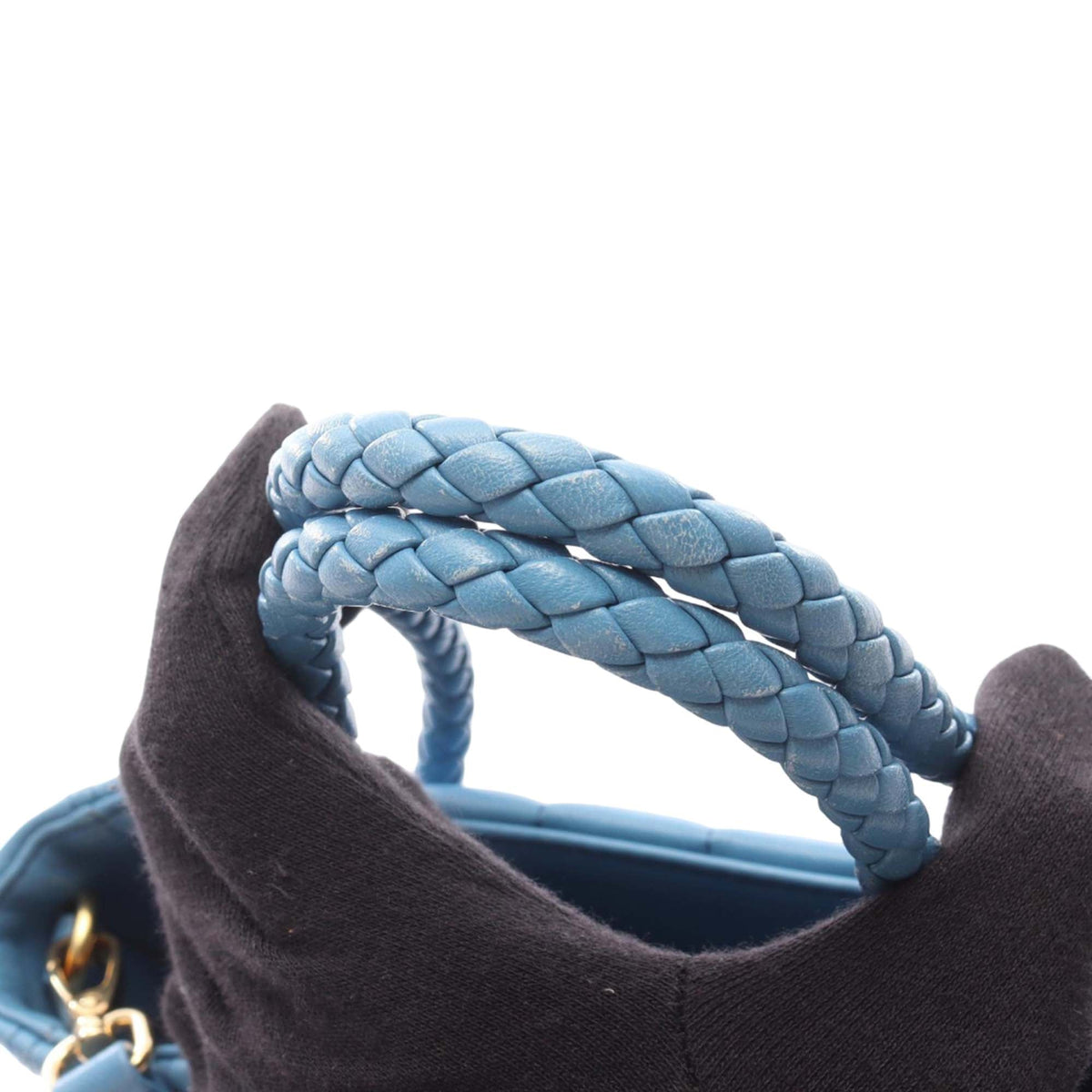 Miu Miu Matelasse Nappa Satchel — Blue