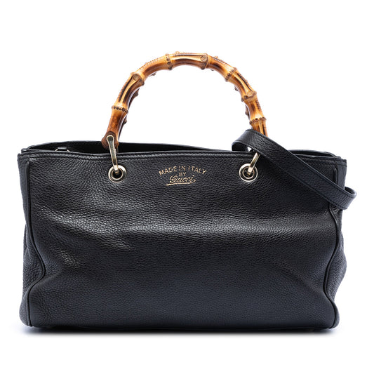 Gucci Medium Calfskin Bamboo Shopper Satchel