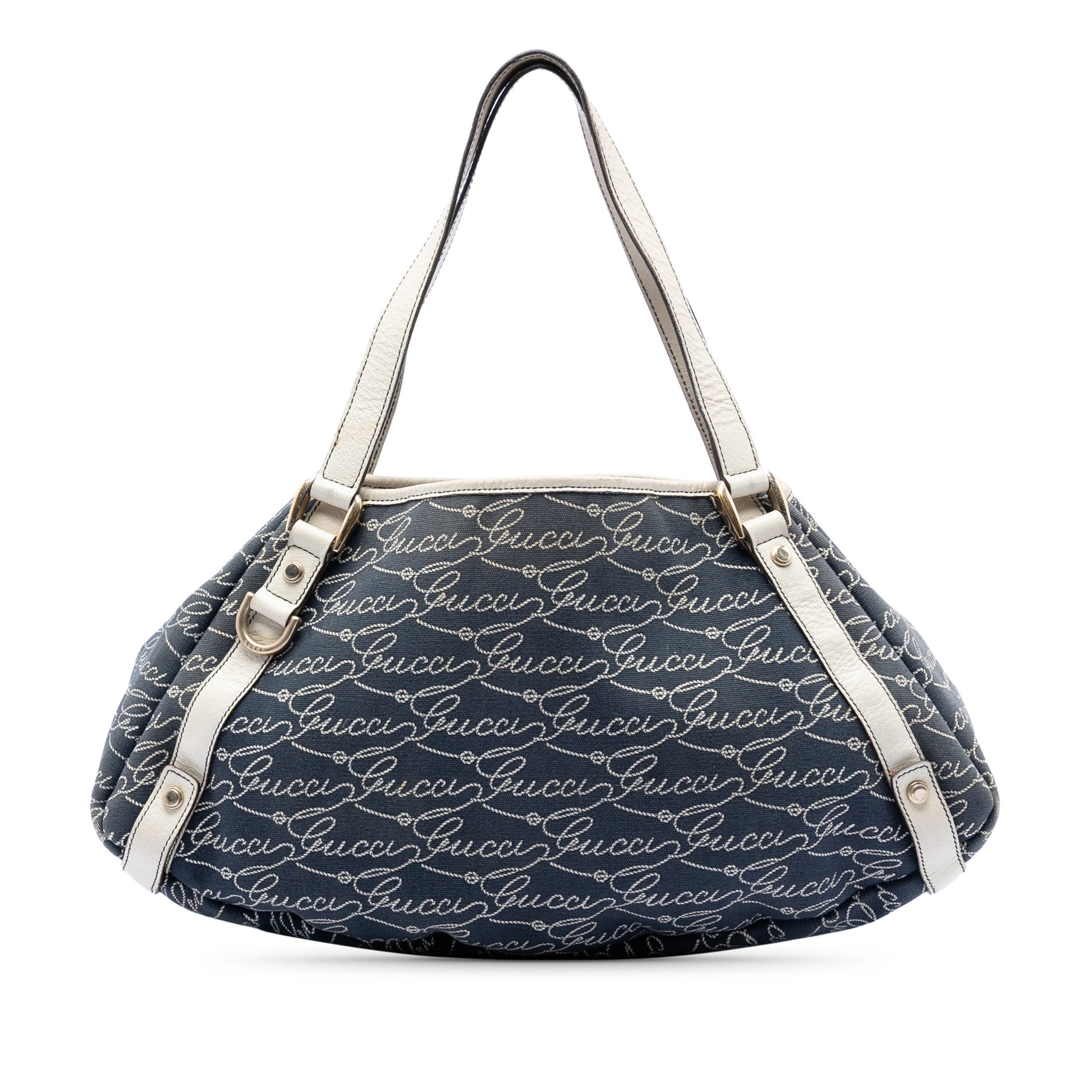 Gucci 85th Anniversary Canvas Logo Abbey D Ring Tote