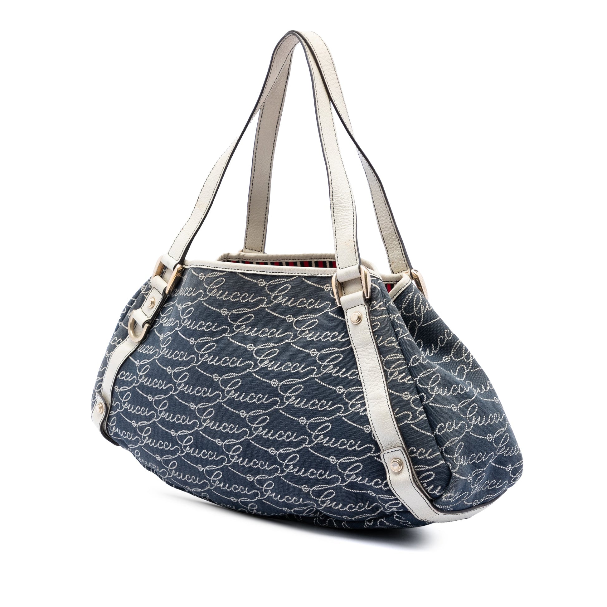 Gucci 85th Anniversary Canvas Logo Abbey D Ring Tote
