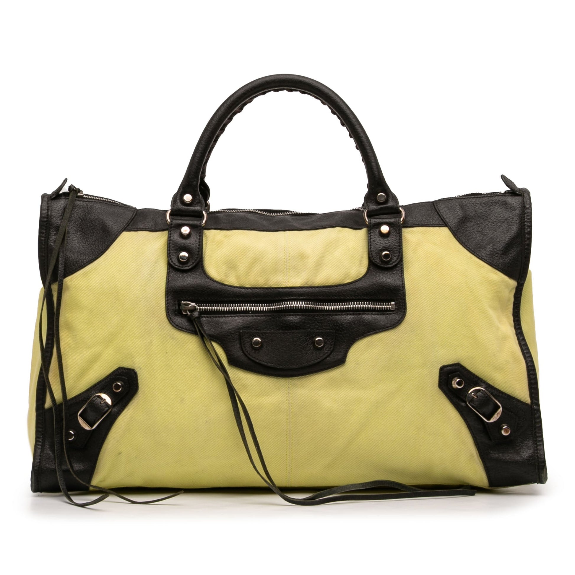 Balenciaga Canvas Lambskin Motocross Classic Work Bag