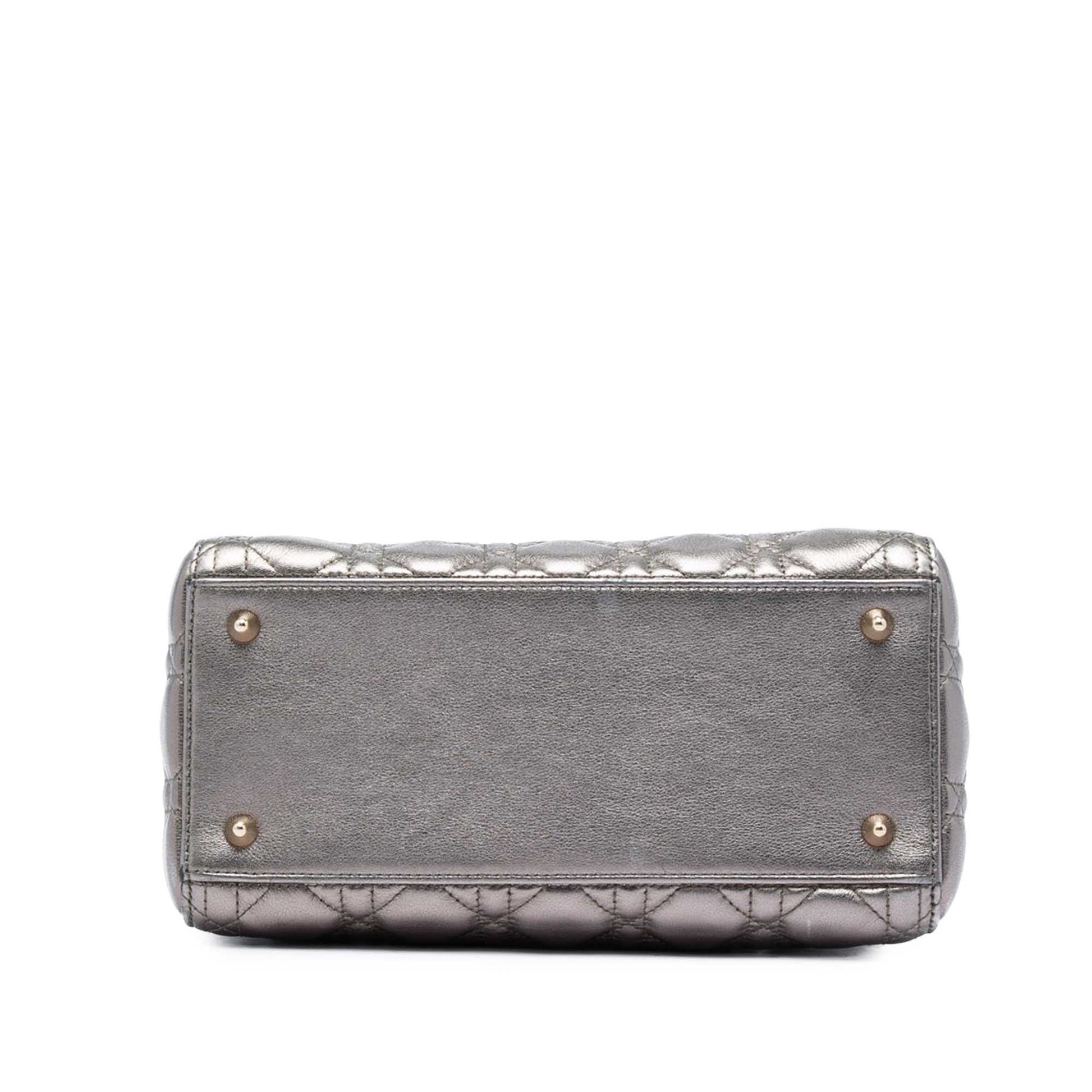 Dior Medium Metallic Lambskin Cannage Lady Dior