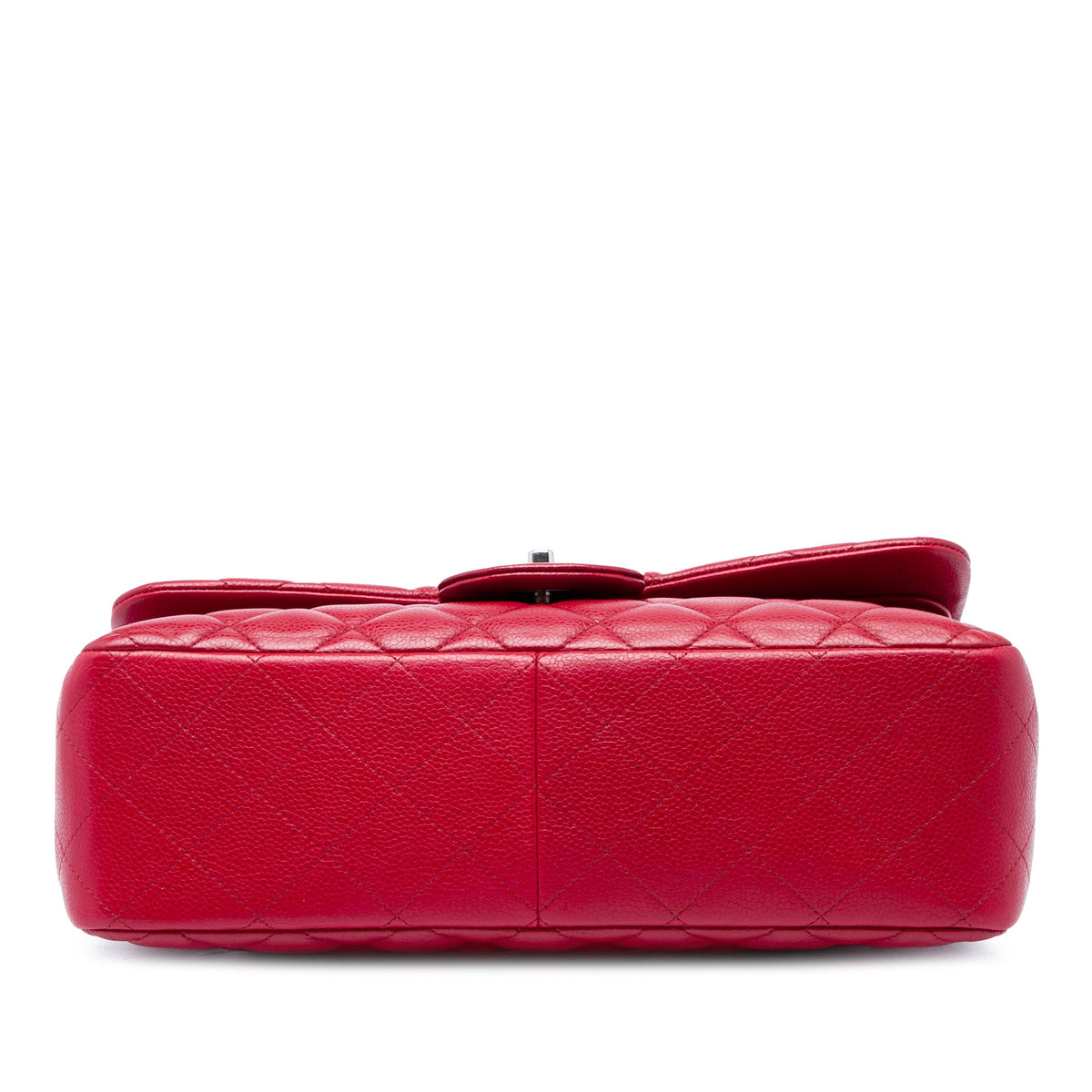 Chanel Jumbo Classic Caviar Double Flap — Red