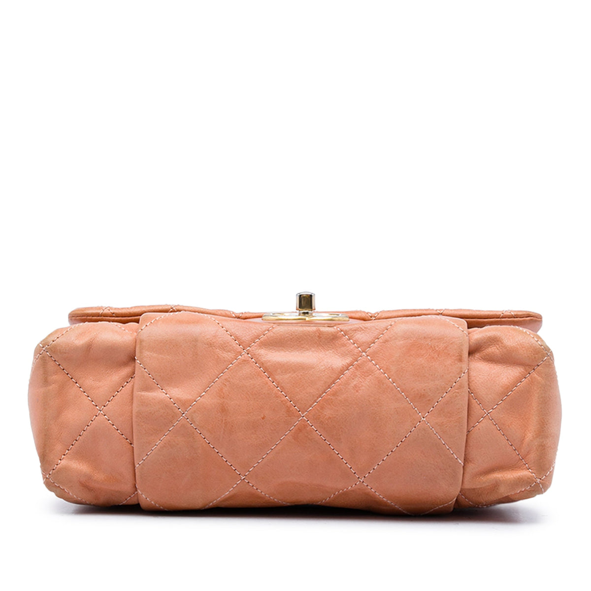 Chanel Small Quilted Iridescent Calfskin Chic Quilt Flap — Orange