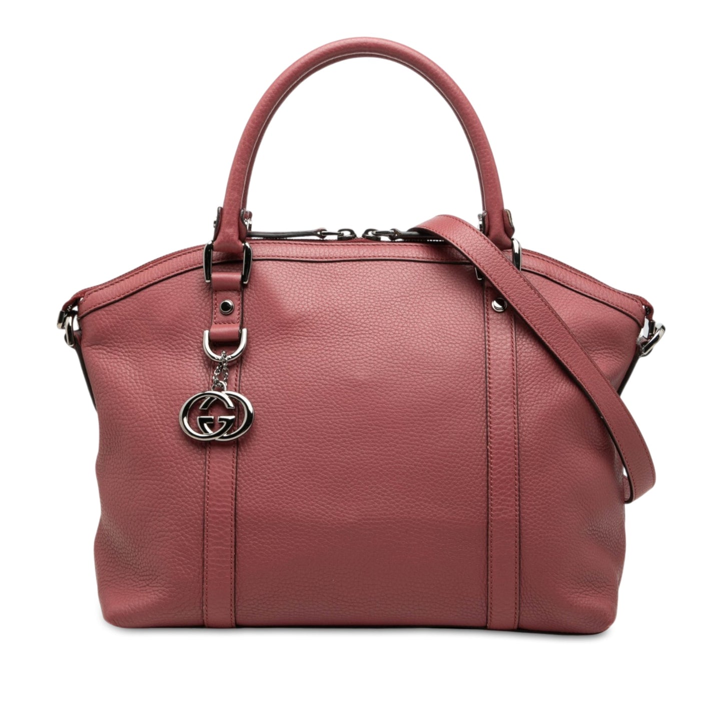 Gucci Medium Calfskin GG Charm Dome Satchel