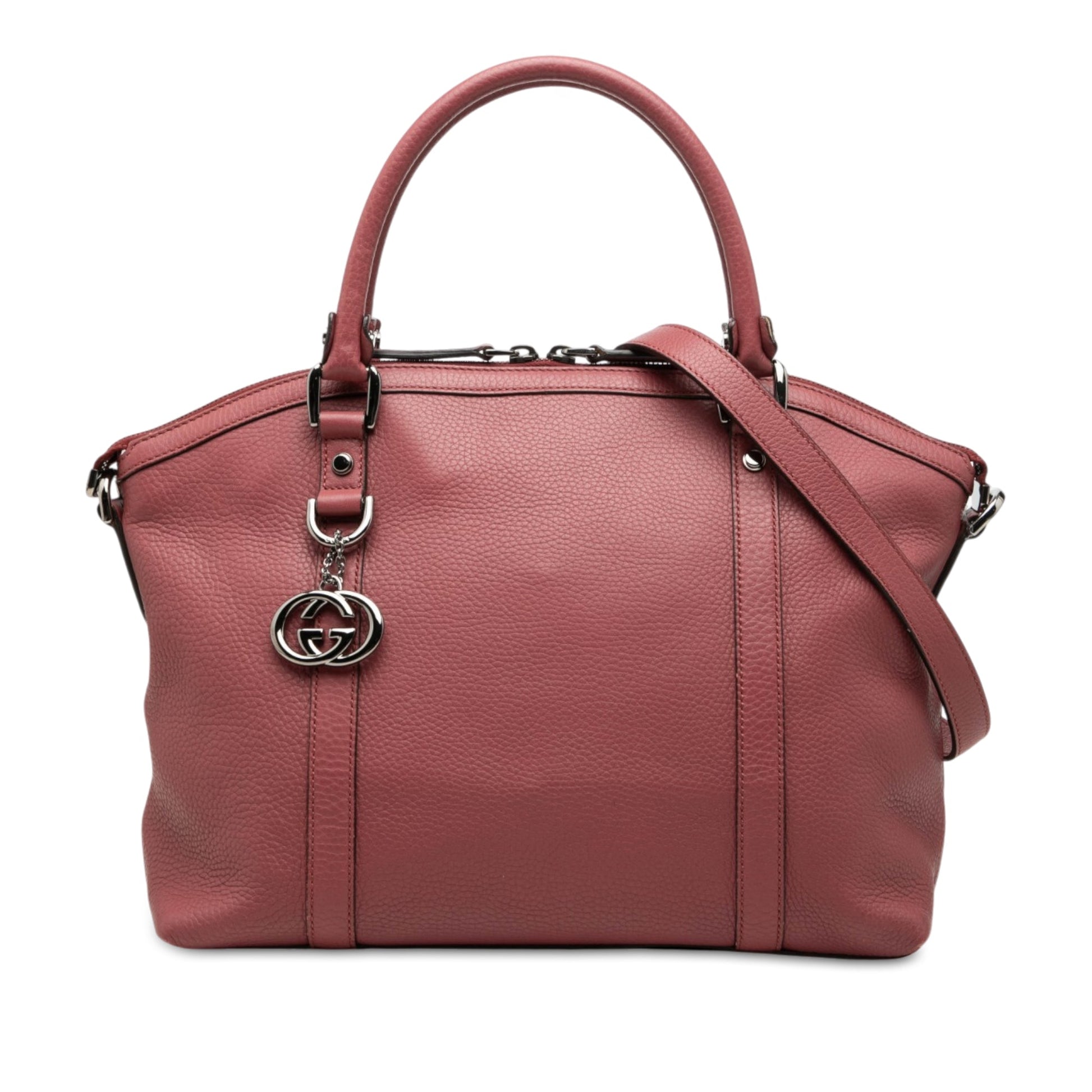 Gucci Medium Calfskin GG Charm Dome Satchel