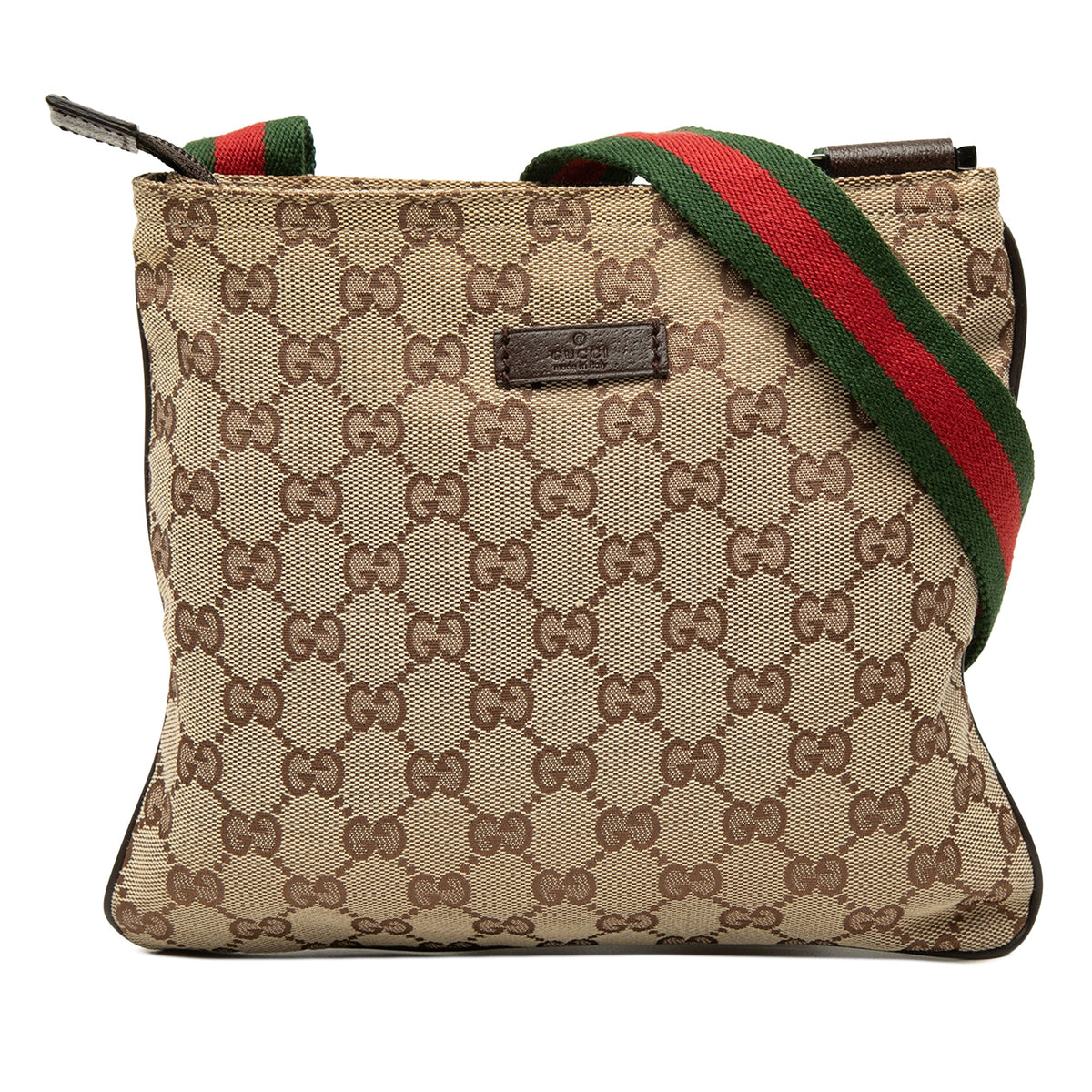 Gucci GG Canvas Web Crossbody — Beige