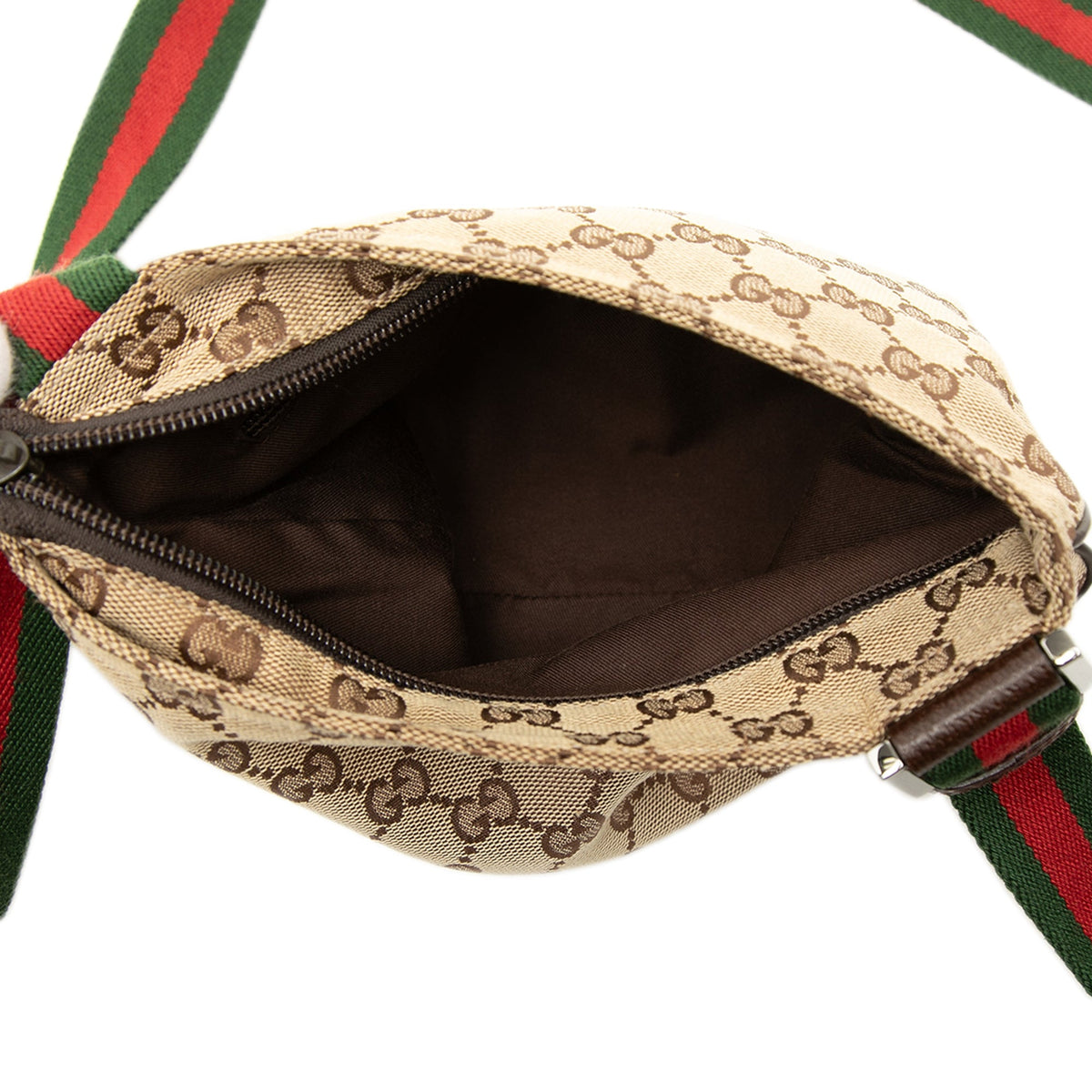 Gucci GG Canvas Web Crossbody — Beige
