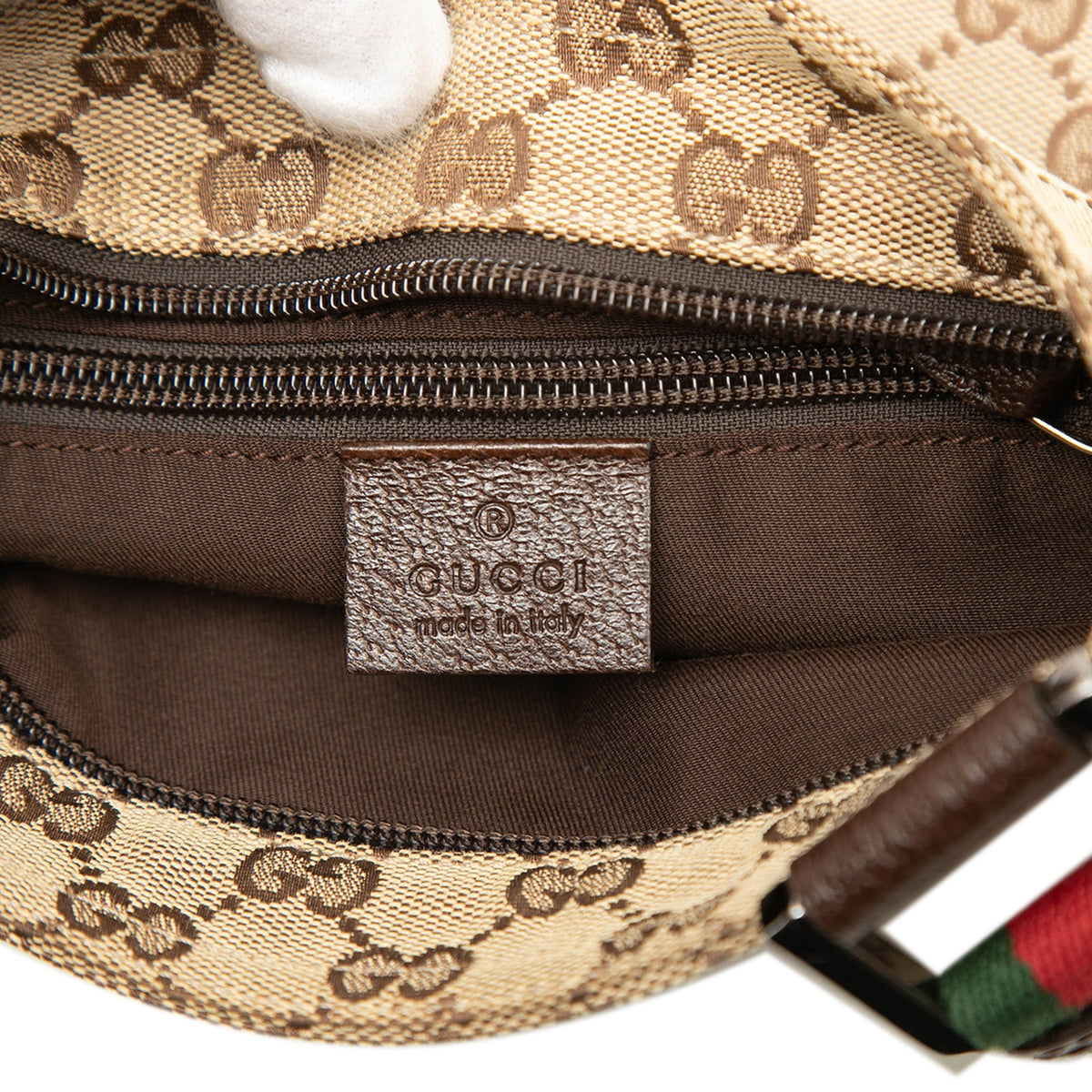 Gucci GG Canvas Web Crossbody — Beige