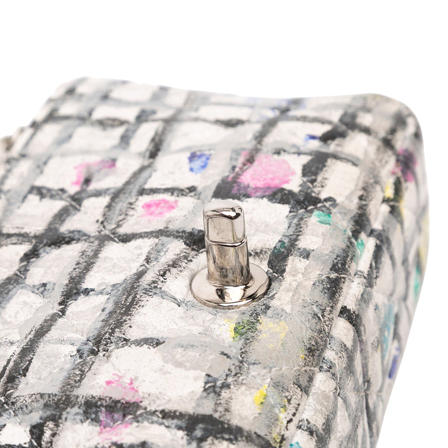 Chanel Mini Rectangular Calfskin Hand Painted Graffiti Flap