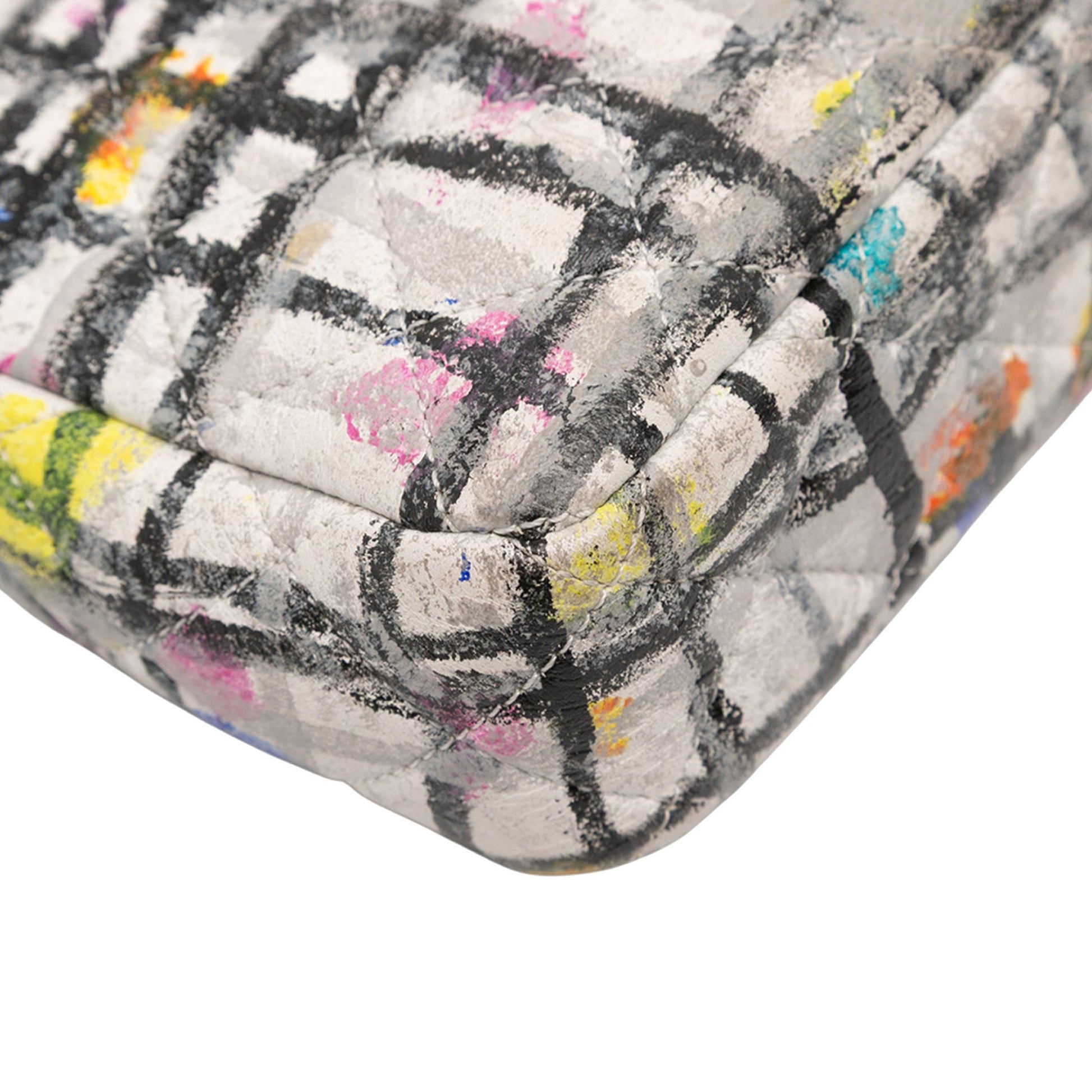 Chanel Mini Rectangular Calfskin Hand Painted Graffiti Flap