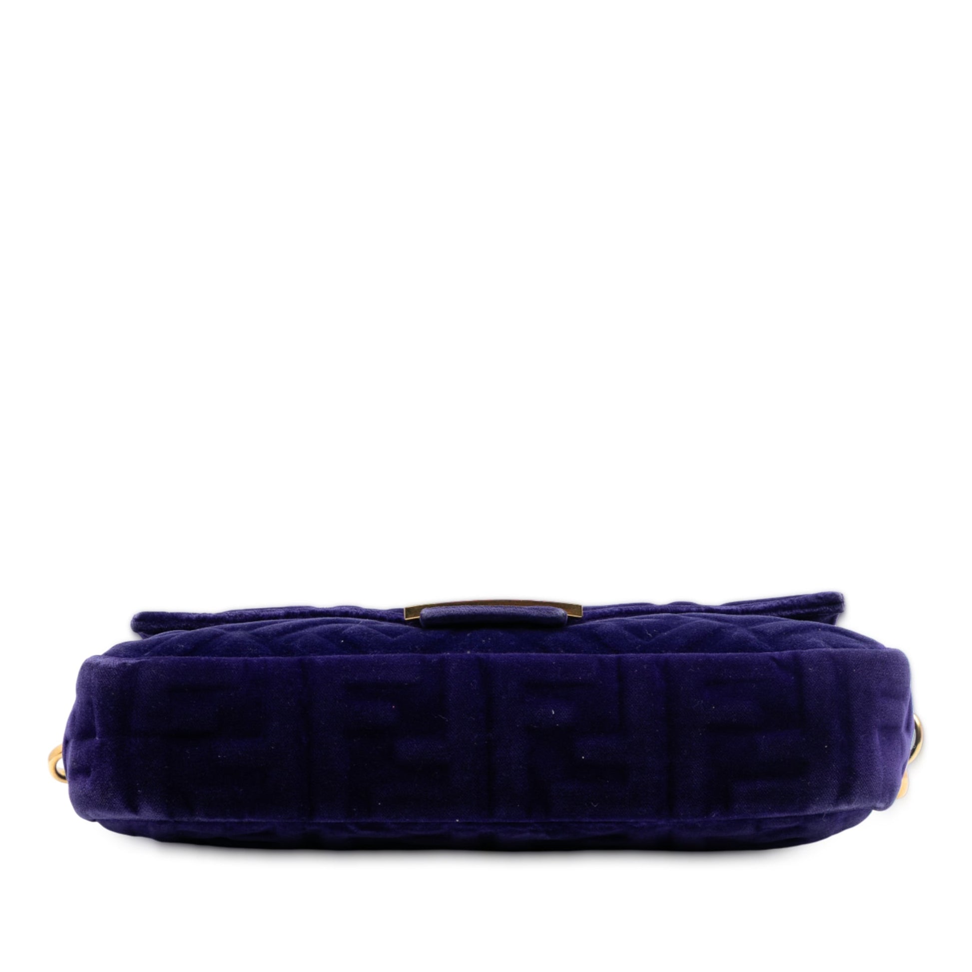 Fendi Zucca Embossed Velvet Baguette Satchel