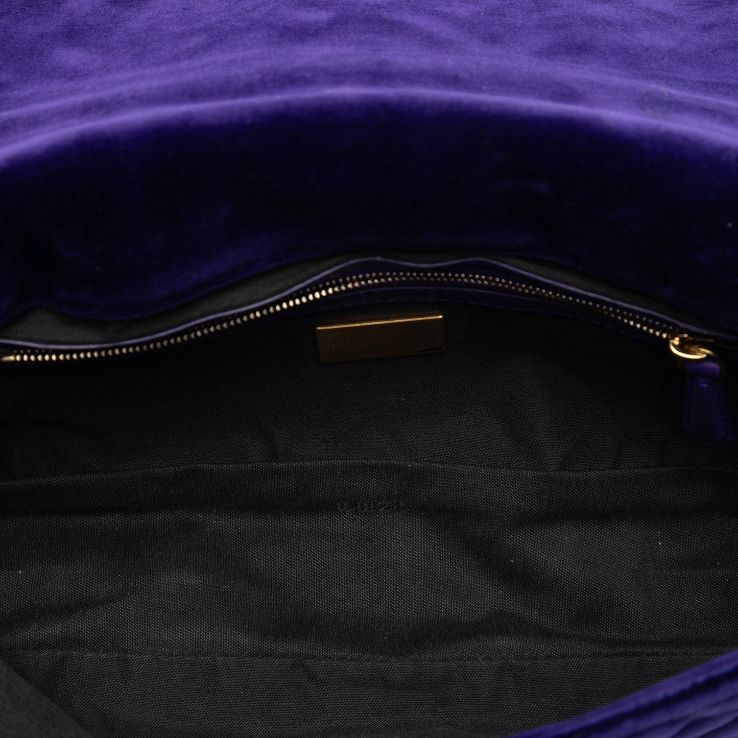Fendi Zucca Embossed Velvet Baguette Satchel