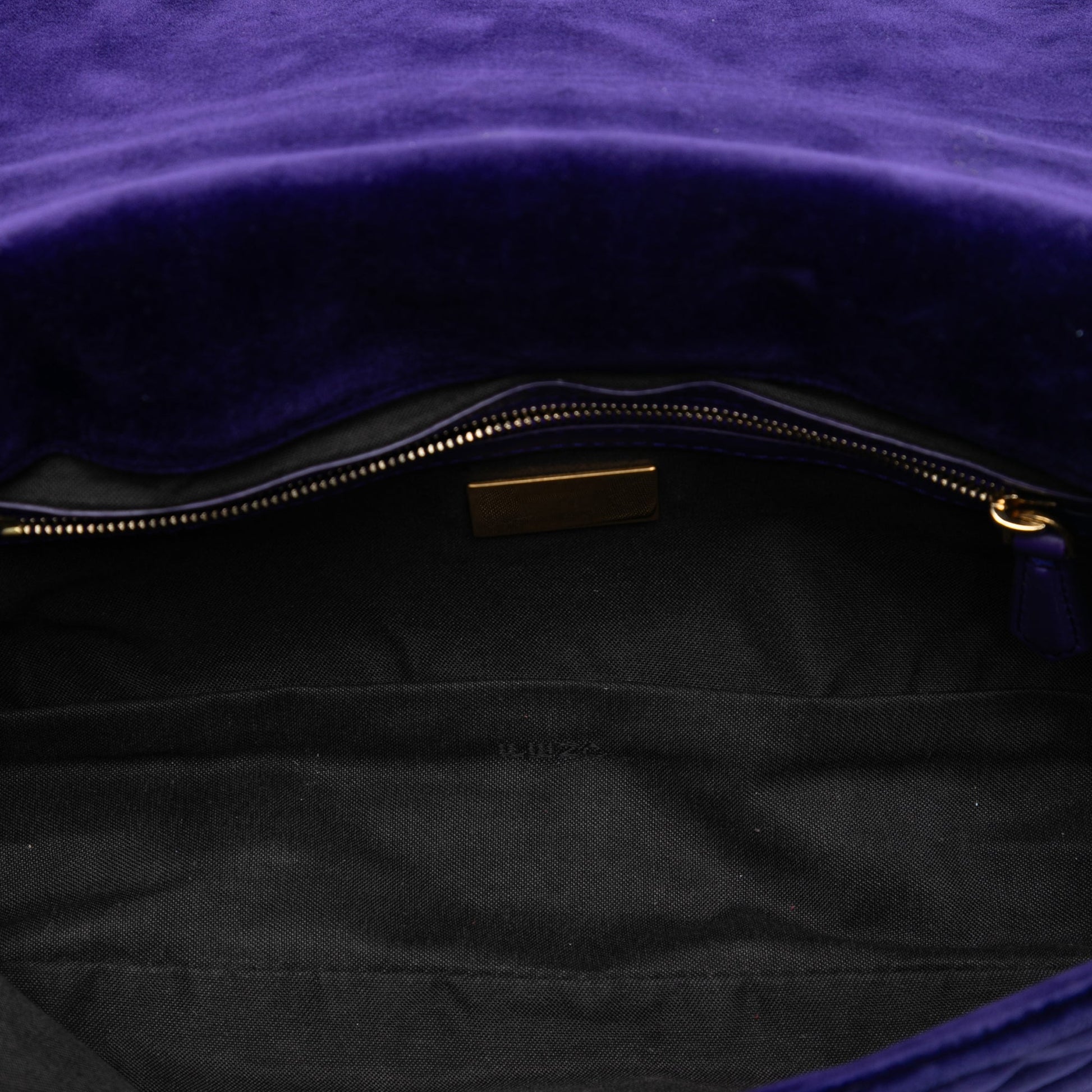 Fendi Zucca Embossed Velvet Baguette Satchel