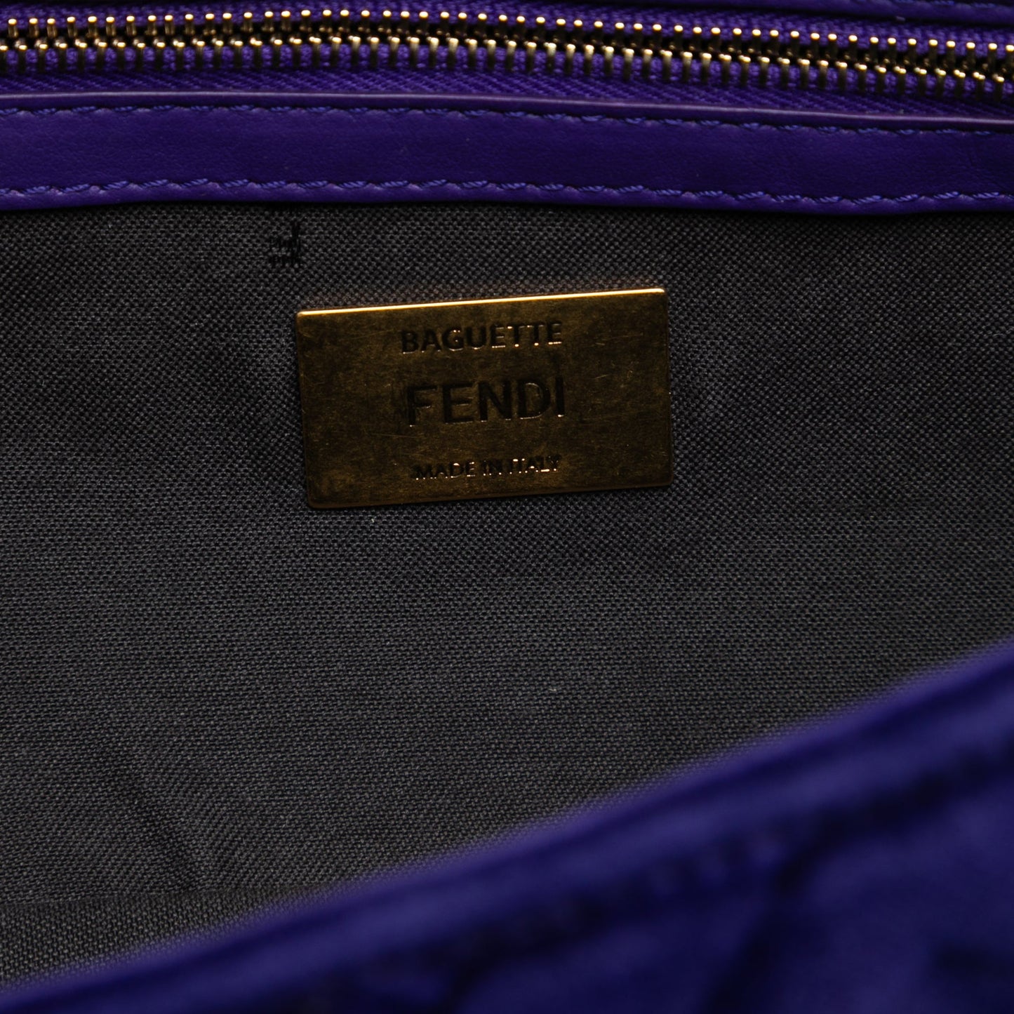Fendi Zucca Embossed Velvet Baguette Satchel