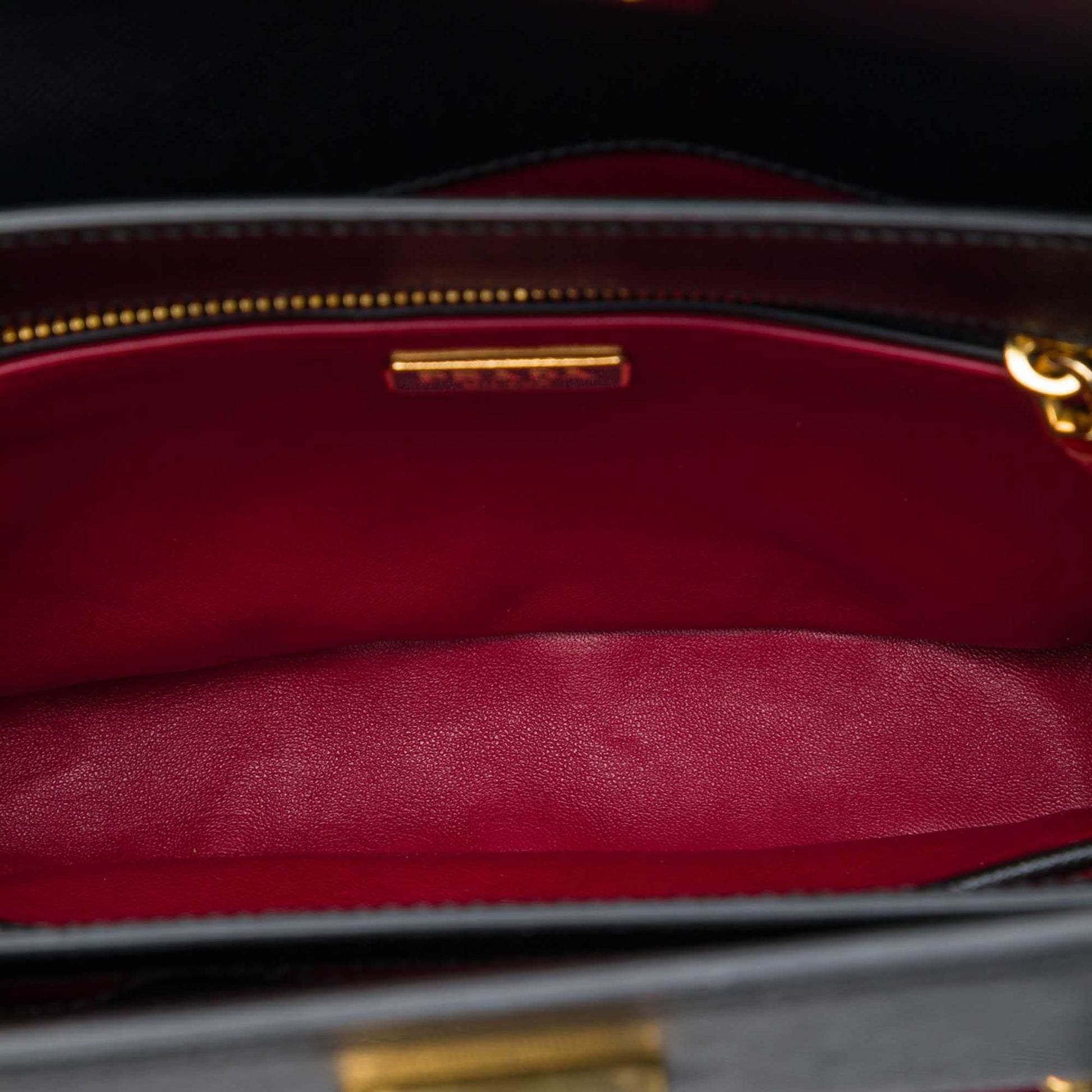 Prada Bicolor Saffiano Double Turn Lock Top Handle Bag