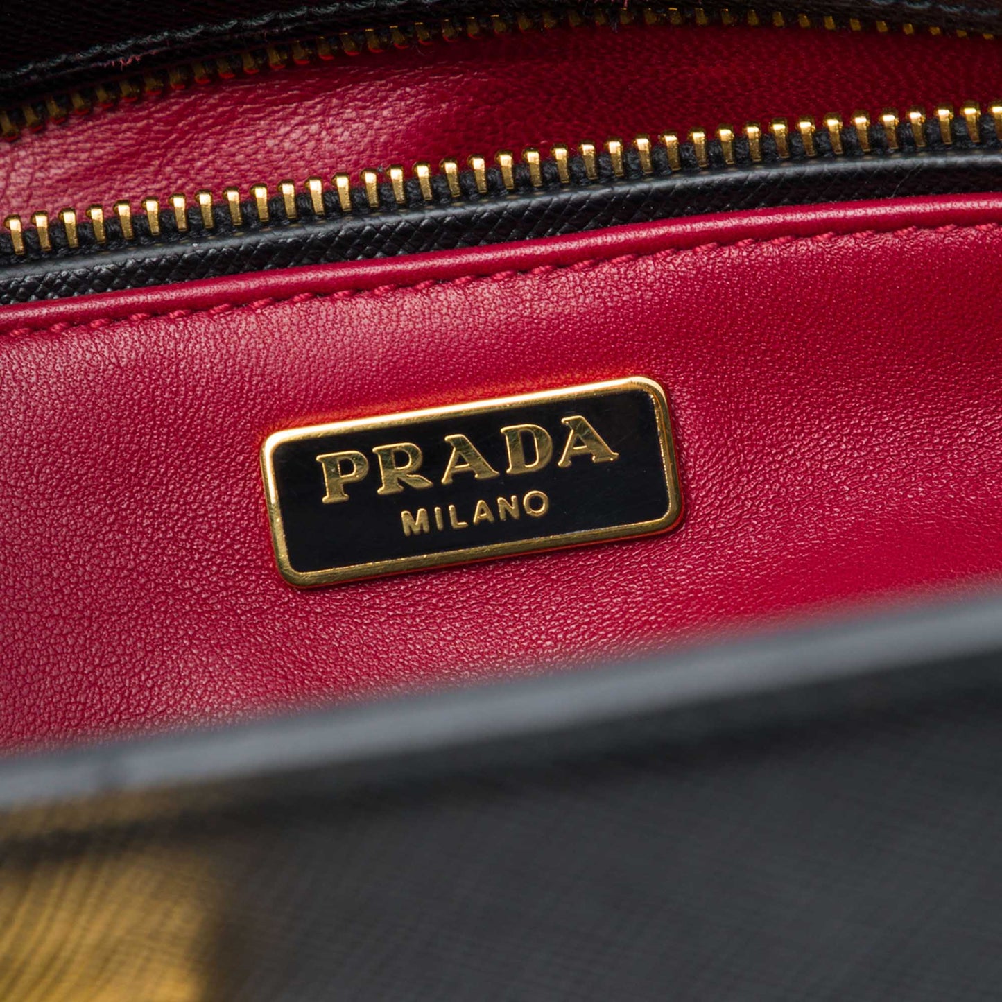 Prada Bicolor Saffiano Double Turn Lock Top Handle Bag