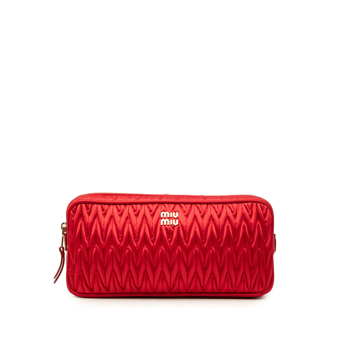 Miu Miu Matelasse Nappa Clutch — Red