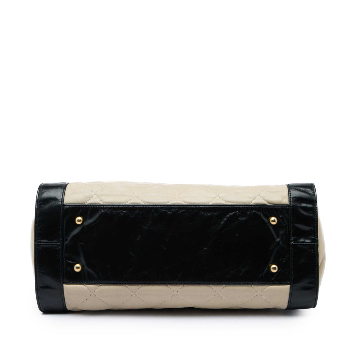 Chanel Bicolor Quilted Lambskin In The Mix Tote — Beige