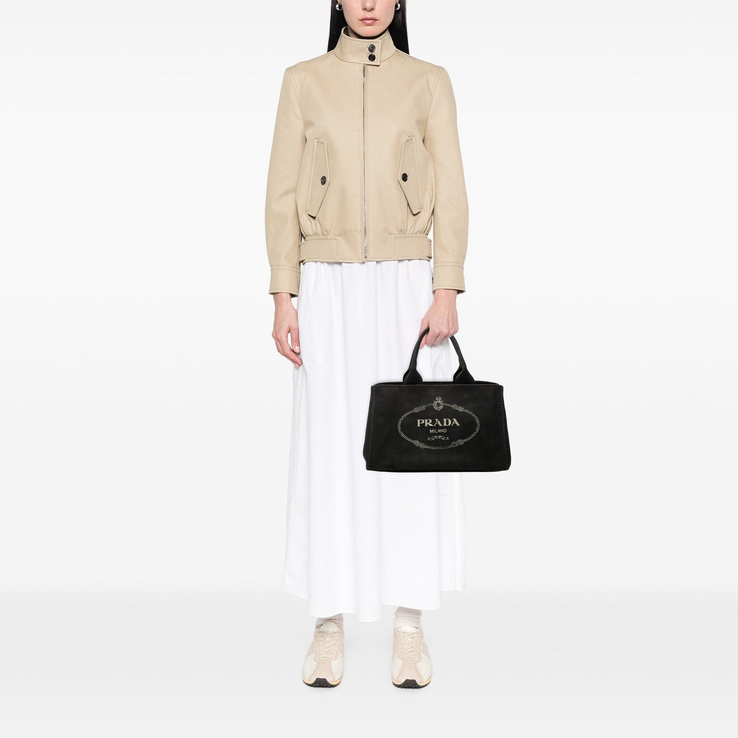 Prada Canvas Canapa Logo Satchel