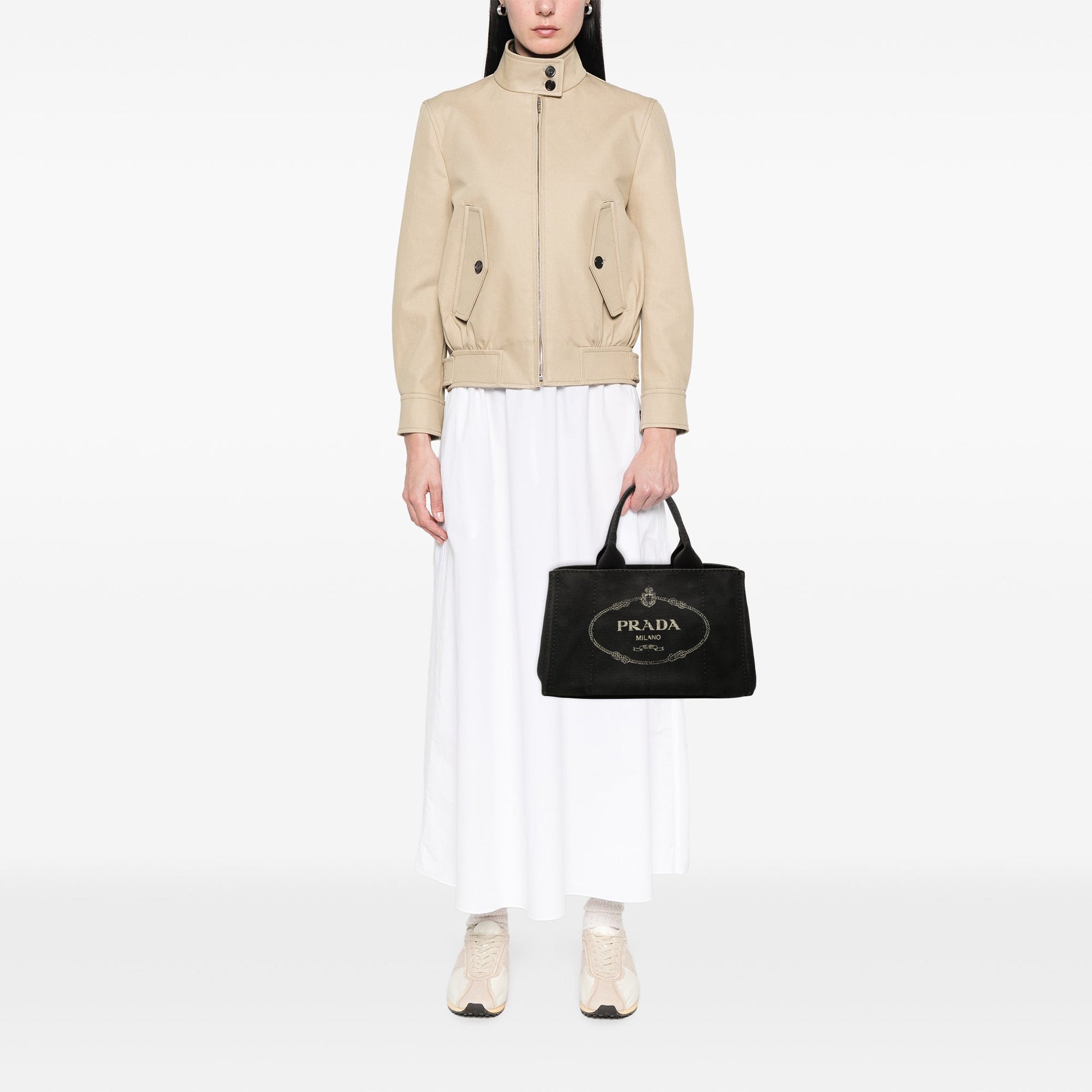 Prada Canvas Canapa Logo Satchel