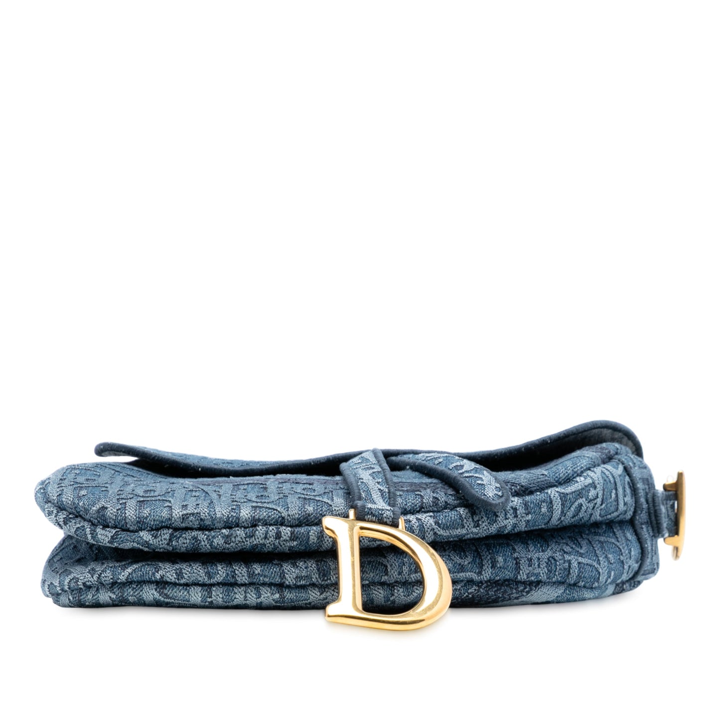 Dior Oblique Embroidered Denim Saddle Bag