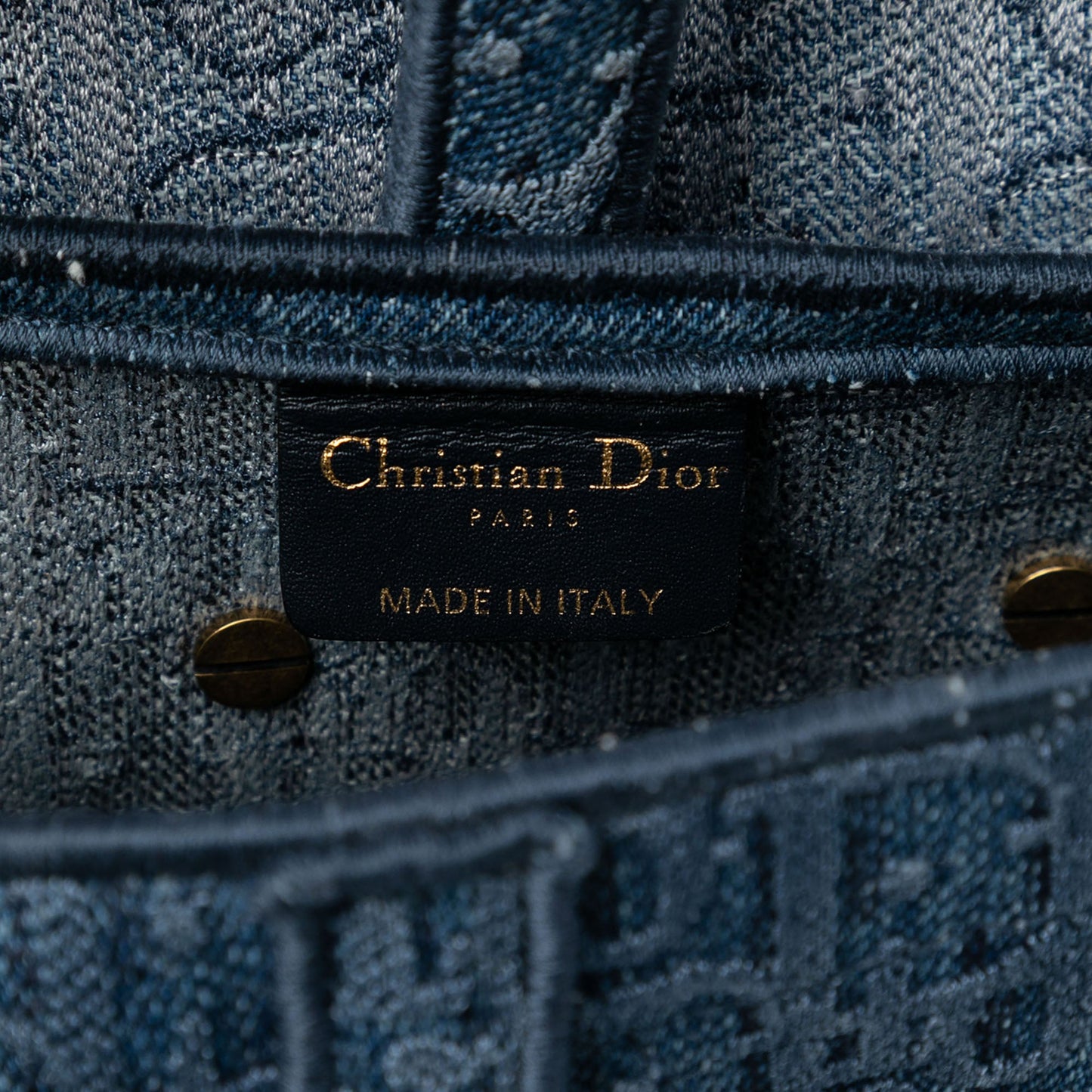 Dior Oblique Embroidered Denim Saddle Bag