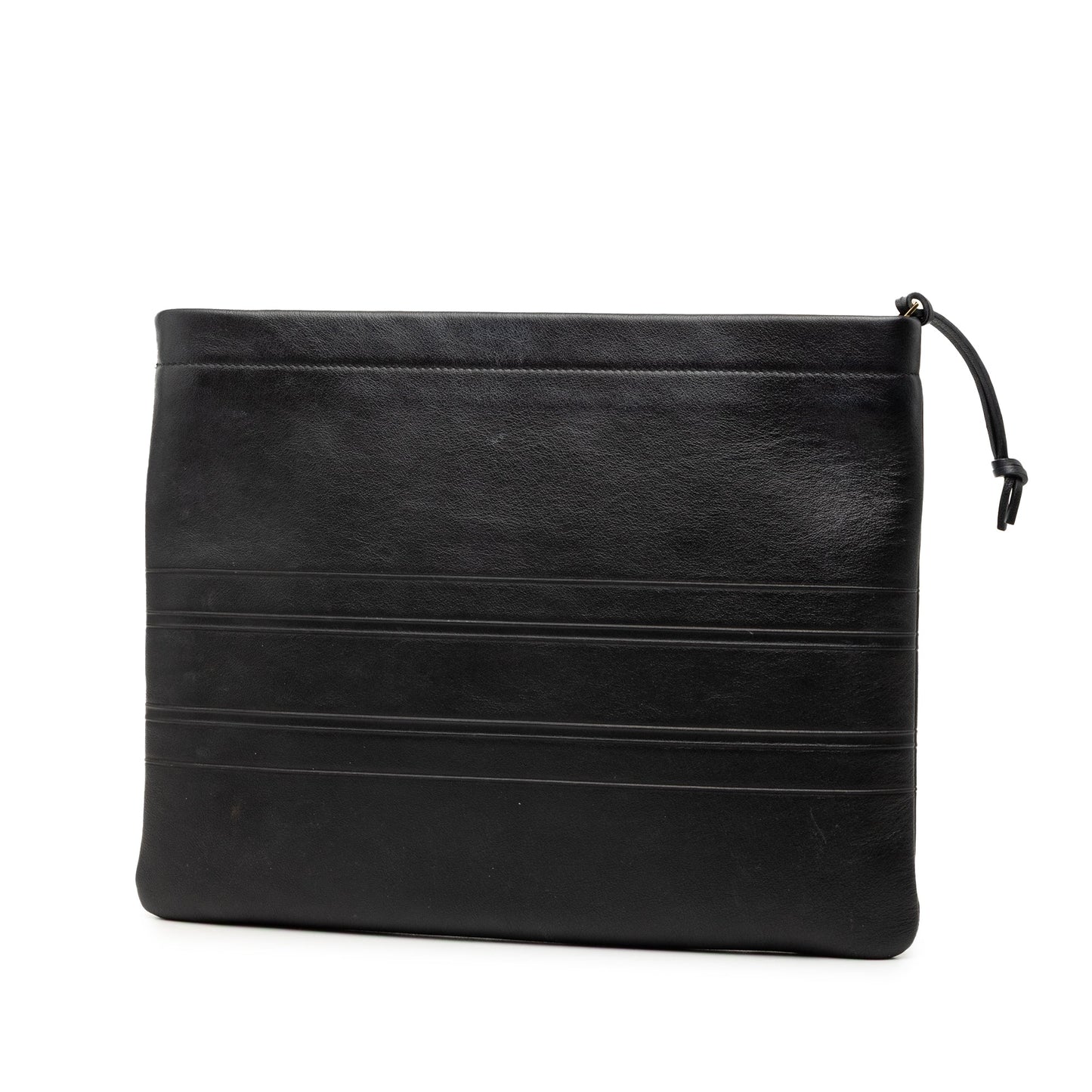 Dior Logo Embossed Leather Clutch