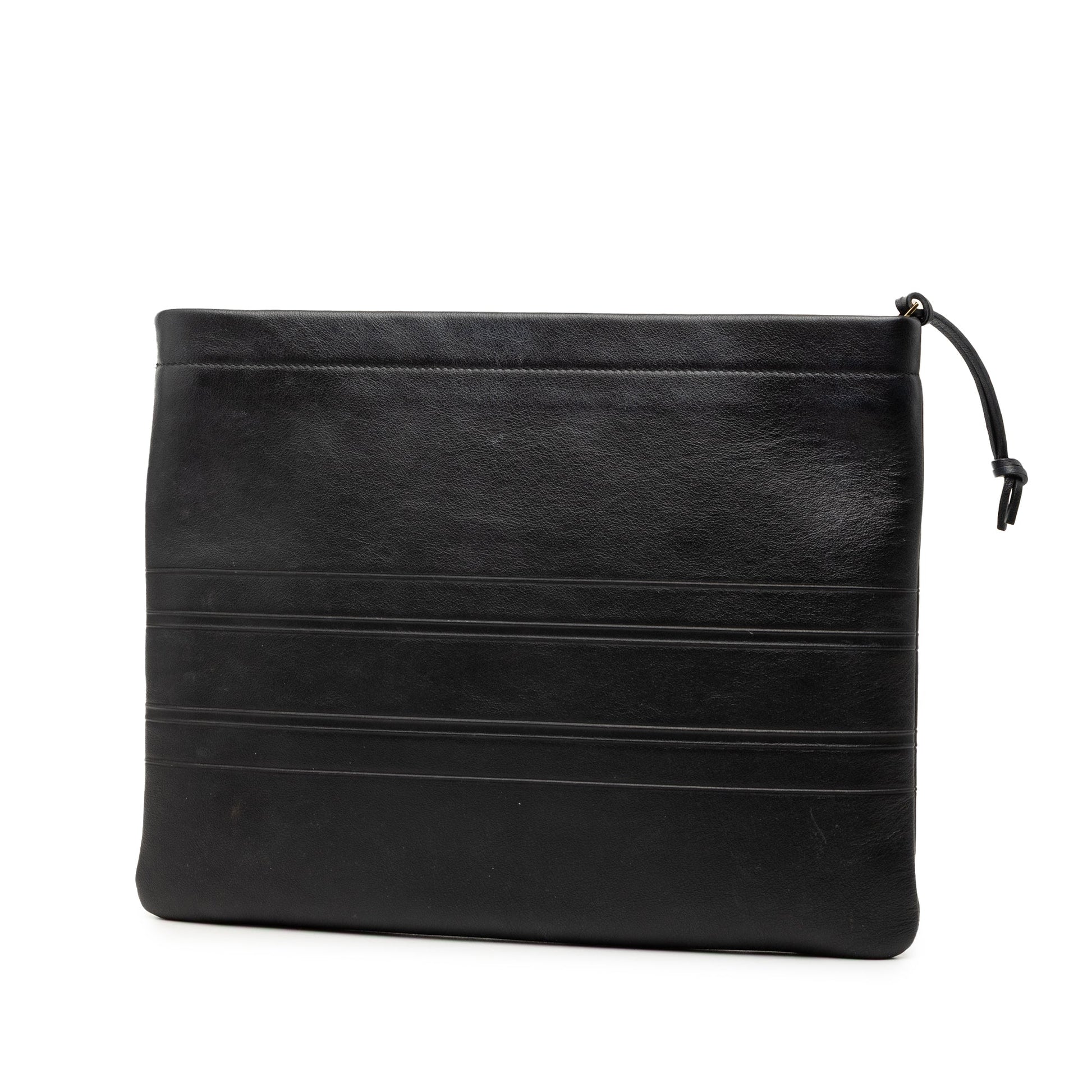 Dior Logo Embossed Leather Clutch