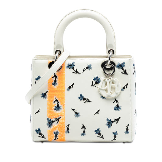 Dior Medium Lambskin Floral Sequin Lady Dior