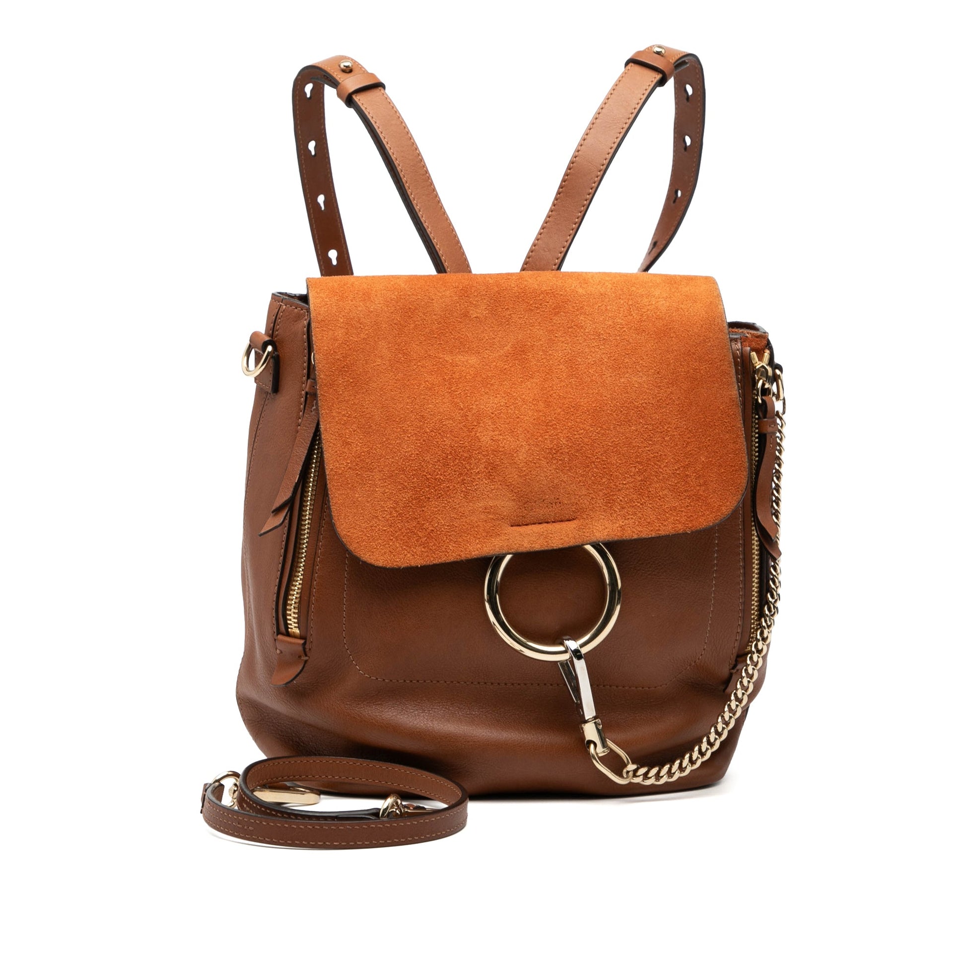Chloé Medium Calfskin and Suede Faye Backpack