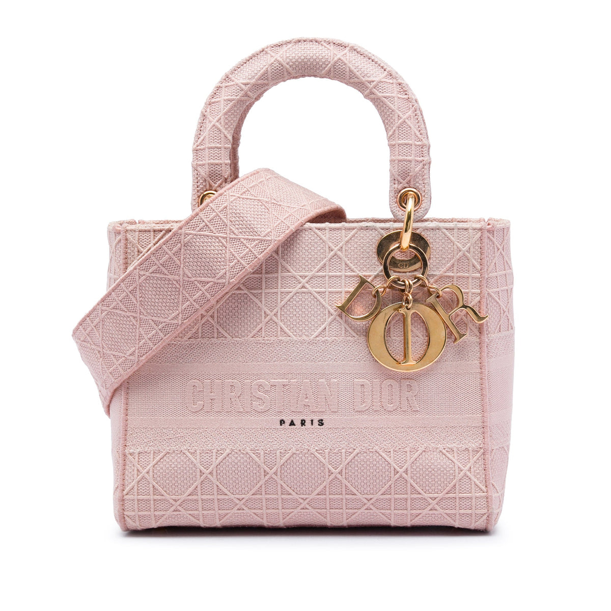 Dior Medium Embroidered Canvas Cannage Lady D Lite